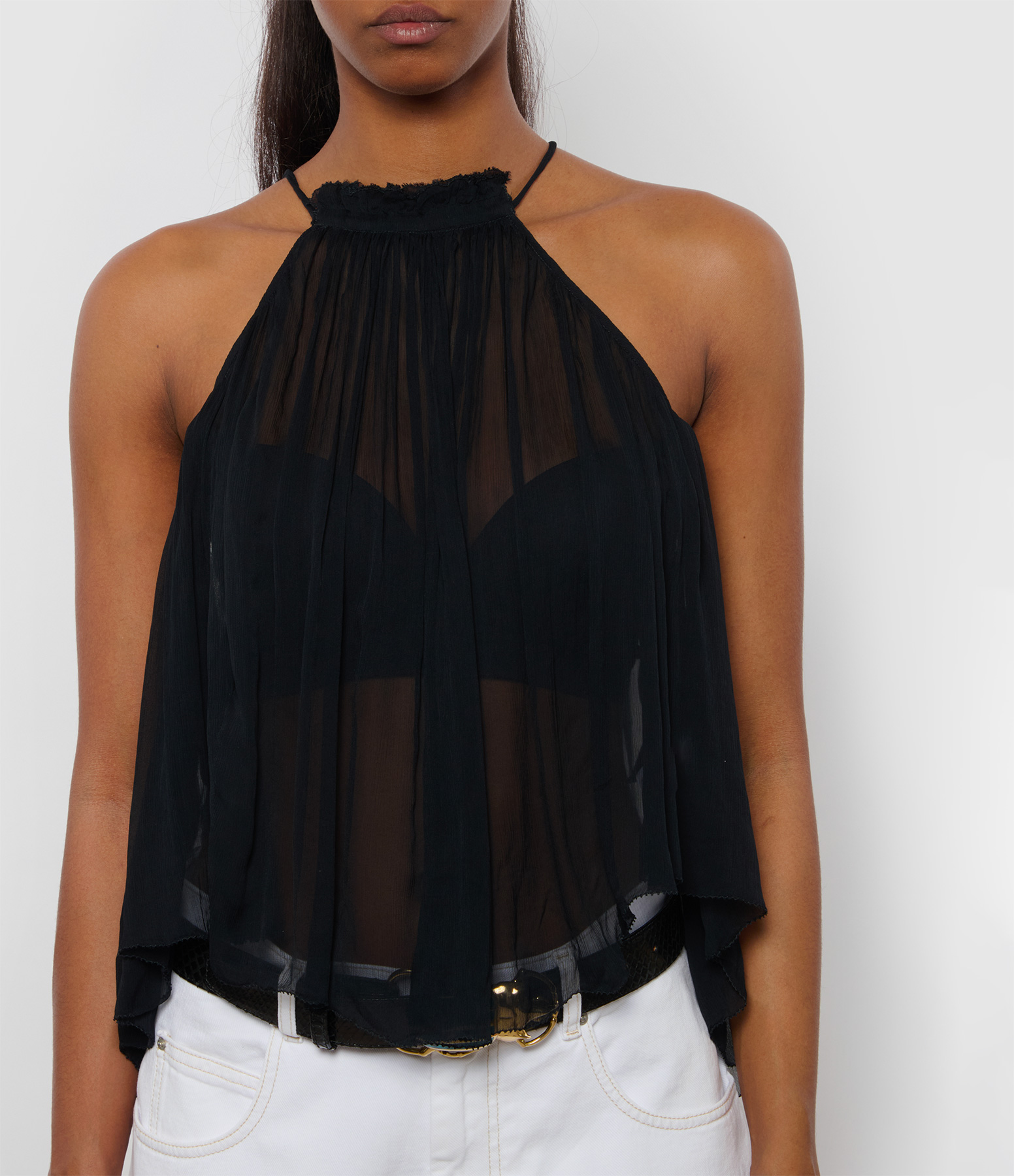 Akila Black Sheer Top