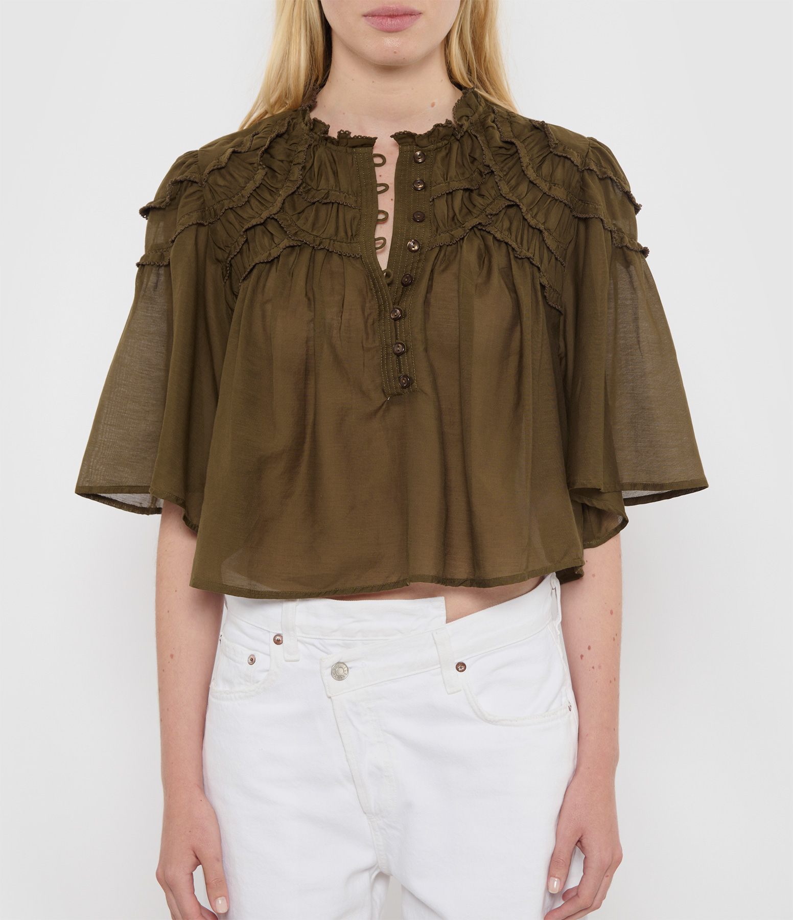 Carmen Top in Khaki