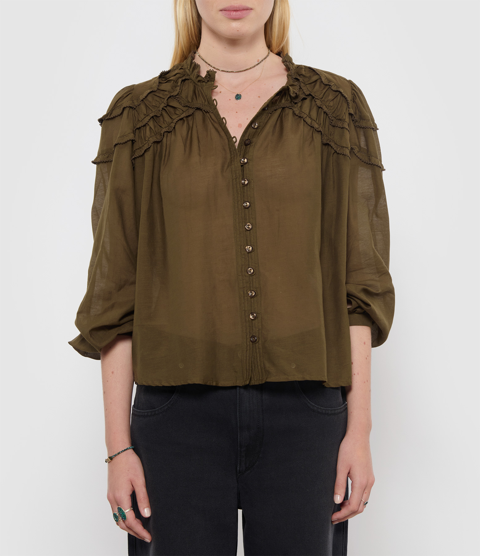 Christa Khaki Blouse