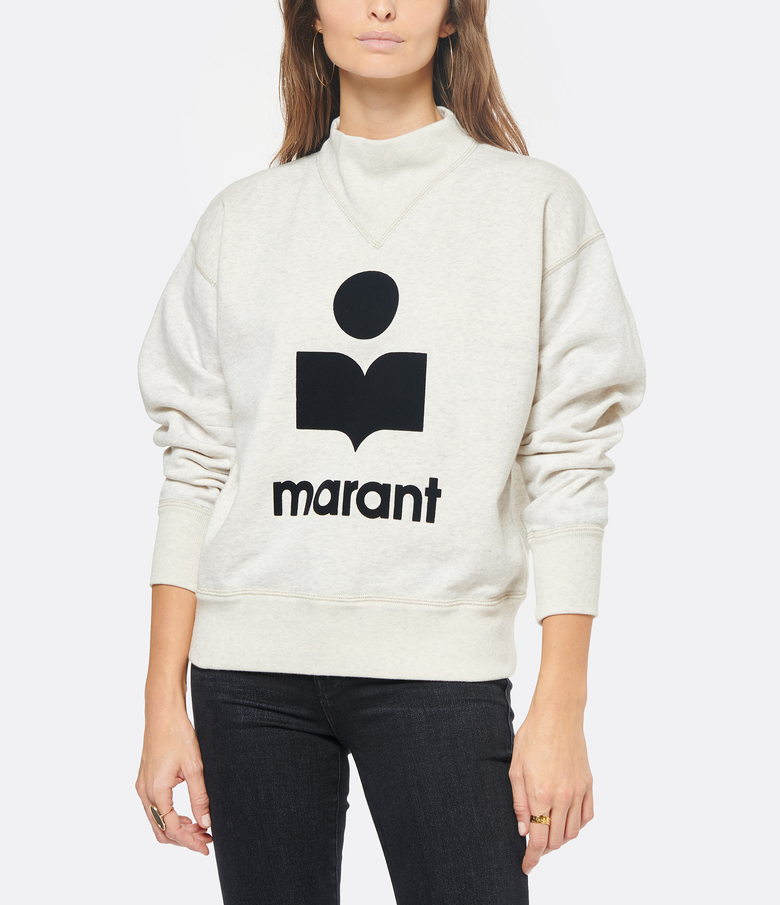 Moby Ecru Cotton Sweatshirt