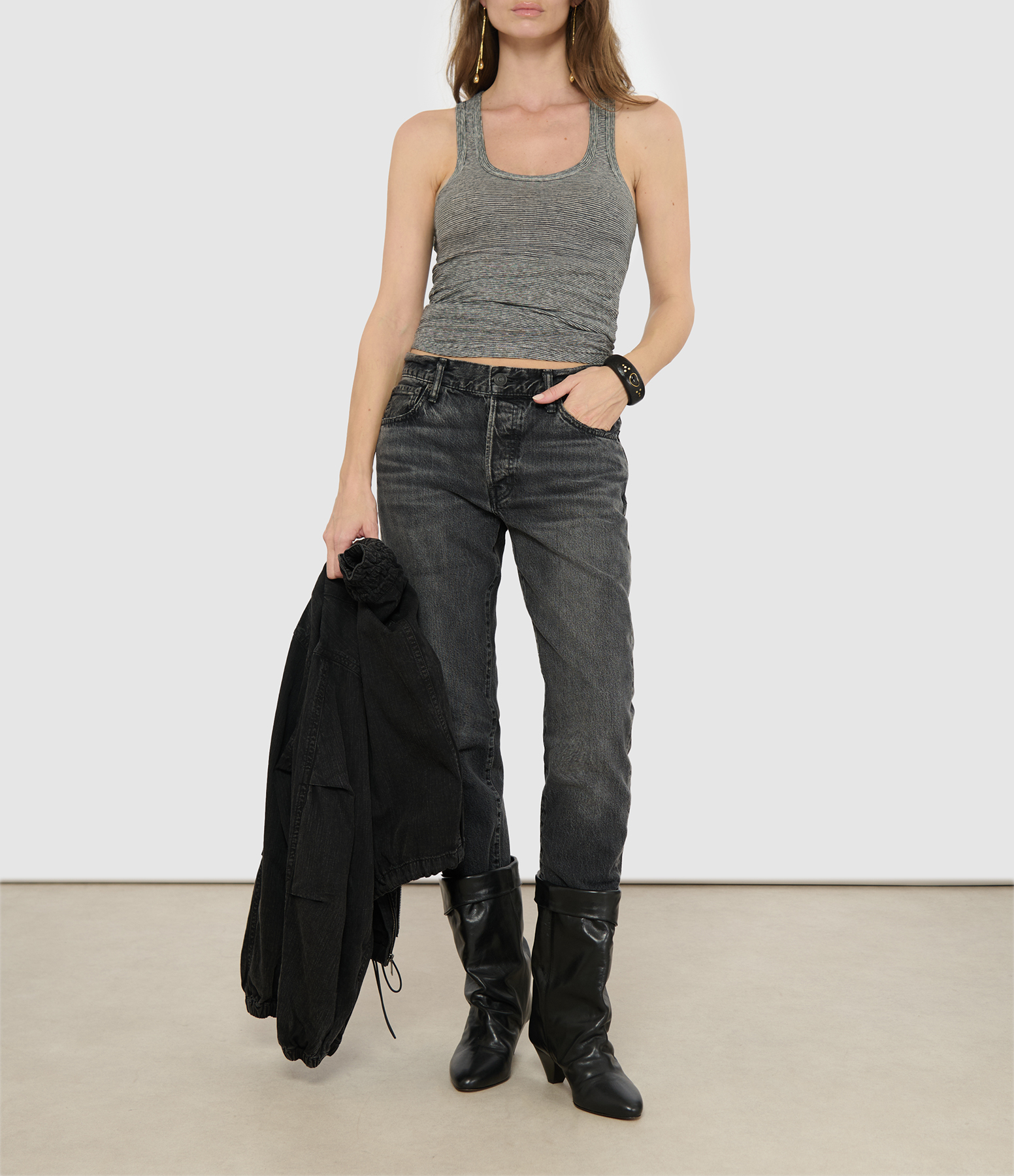 Thea Black/White Tank Top