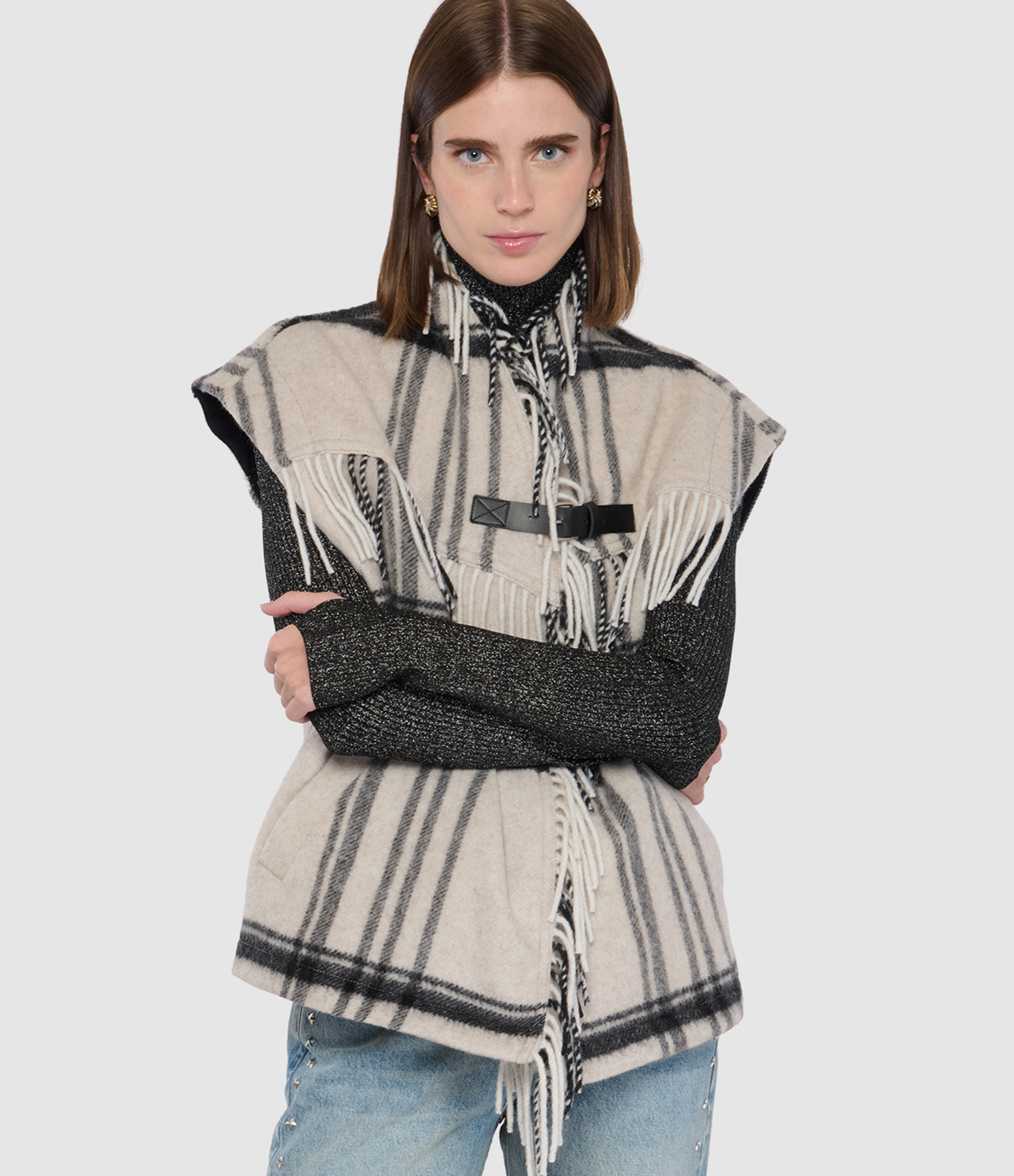 Ginesa Ecru Black Cardigan