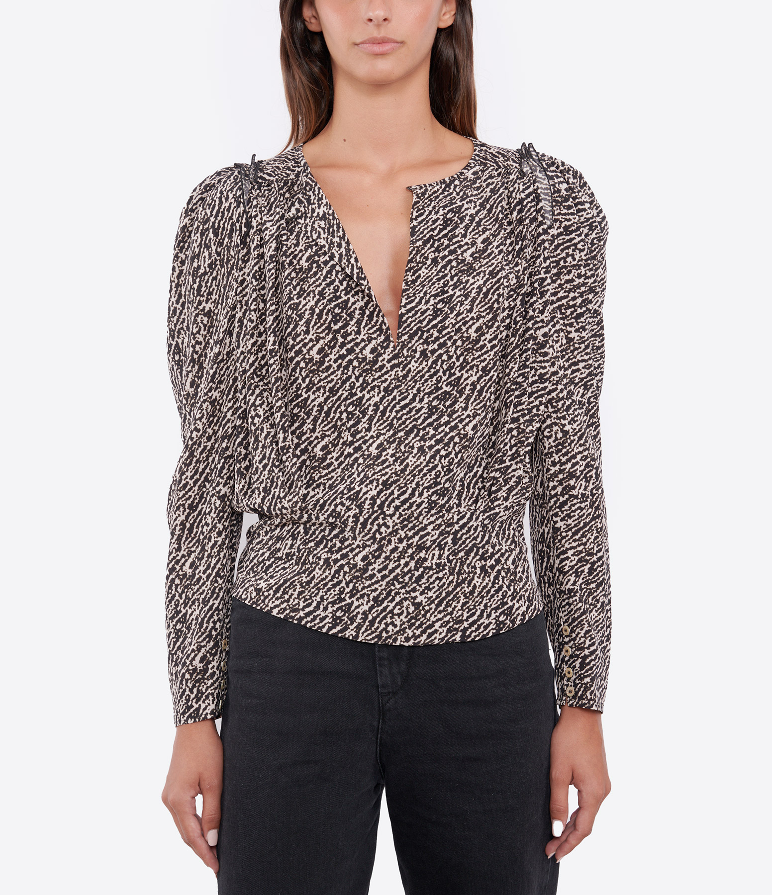 Zarga Black Silk Blouse