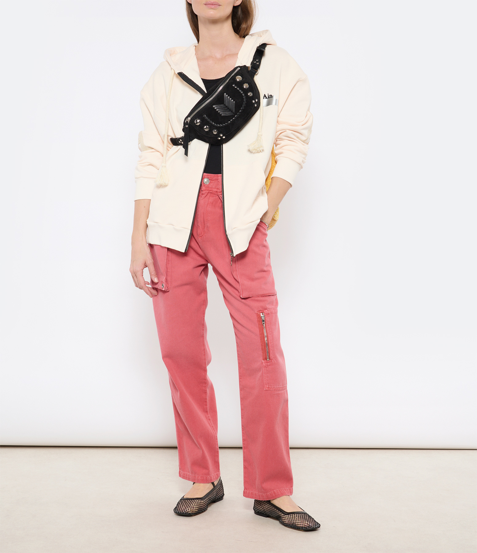 Juliette Straight-Leg Trousers in Shell Pink