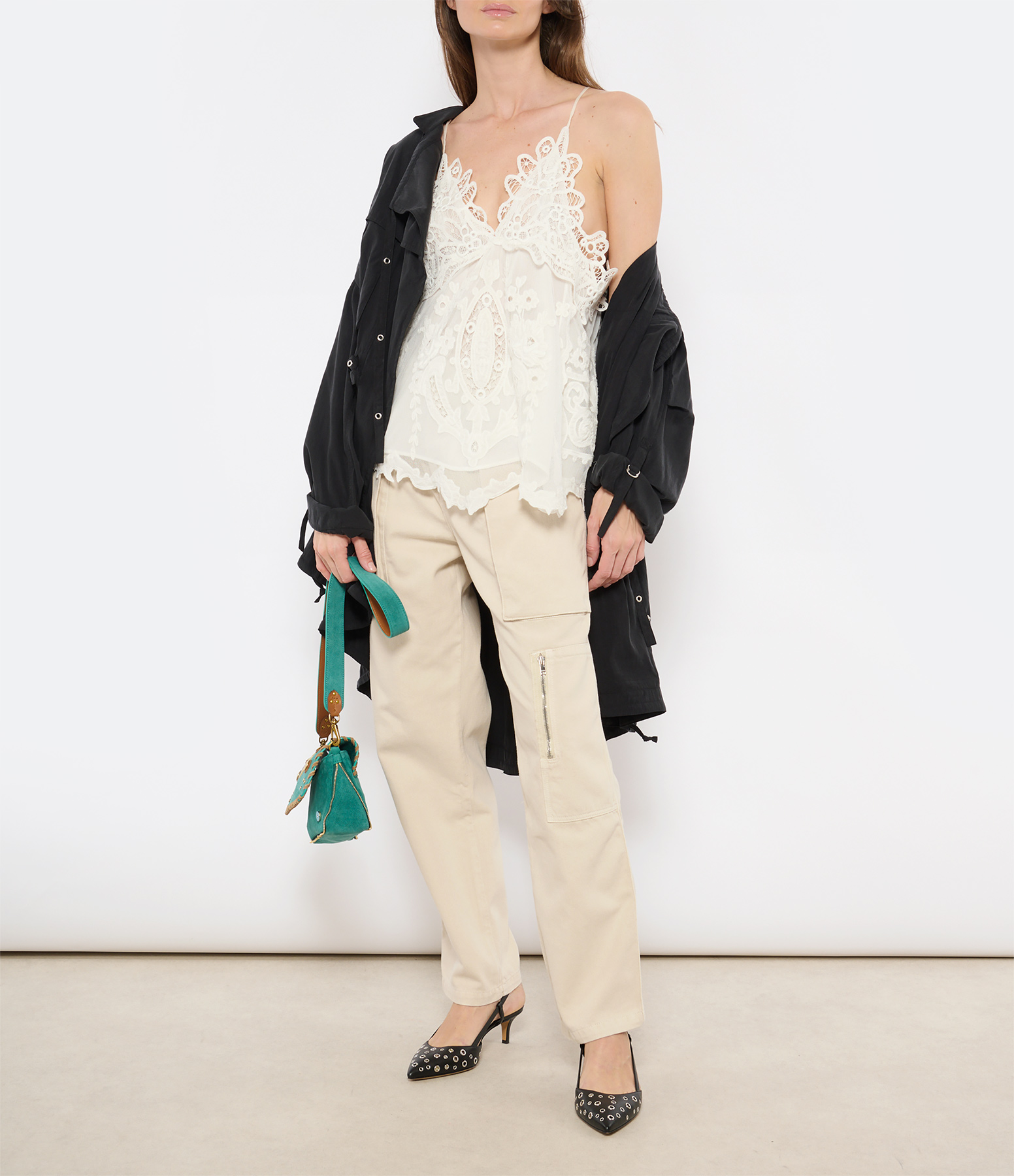 Juliette Straight-Leg Trousers in Ecru