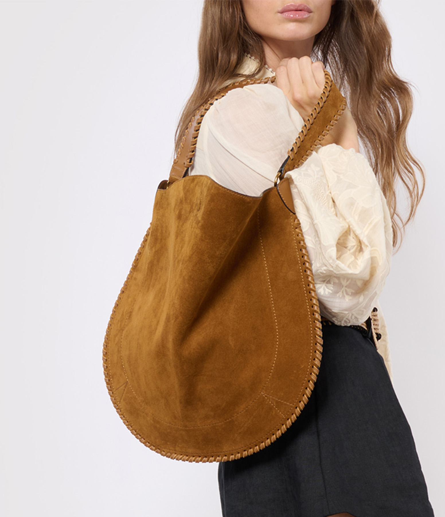 Oskan Brown Leather Hobo Bag