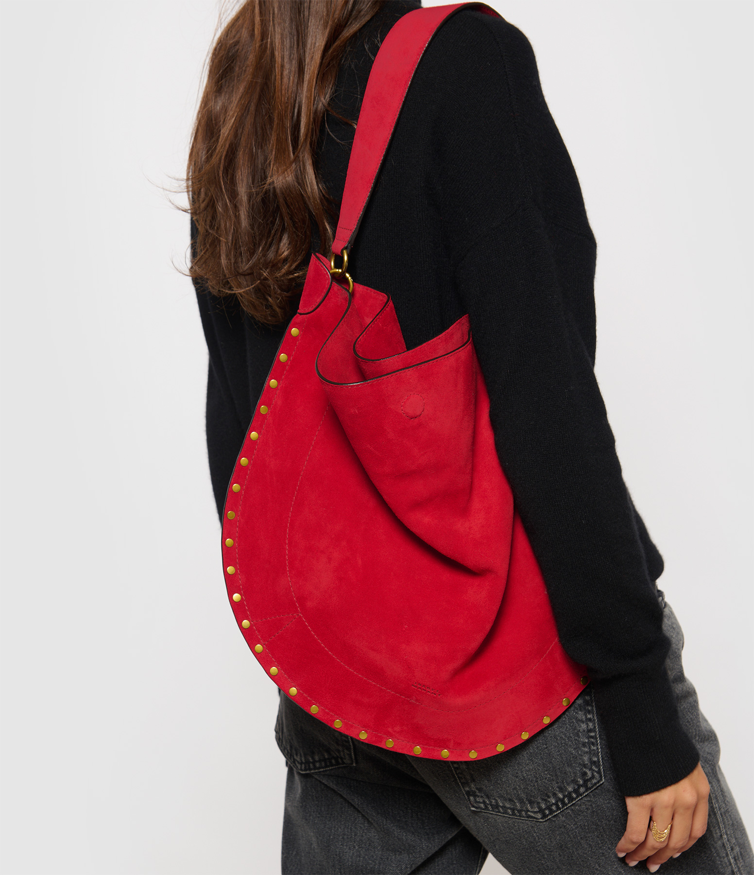 Oskan Soft Hobo Bag in Scarlet Red