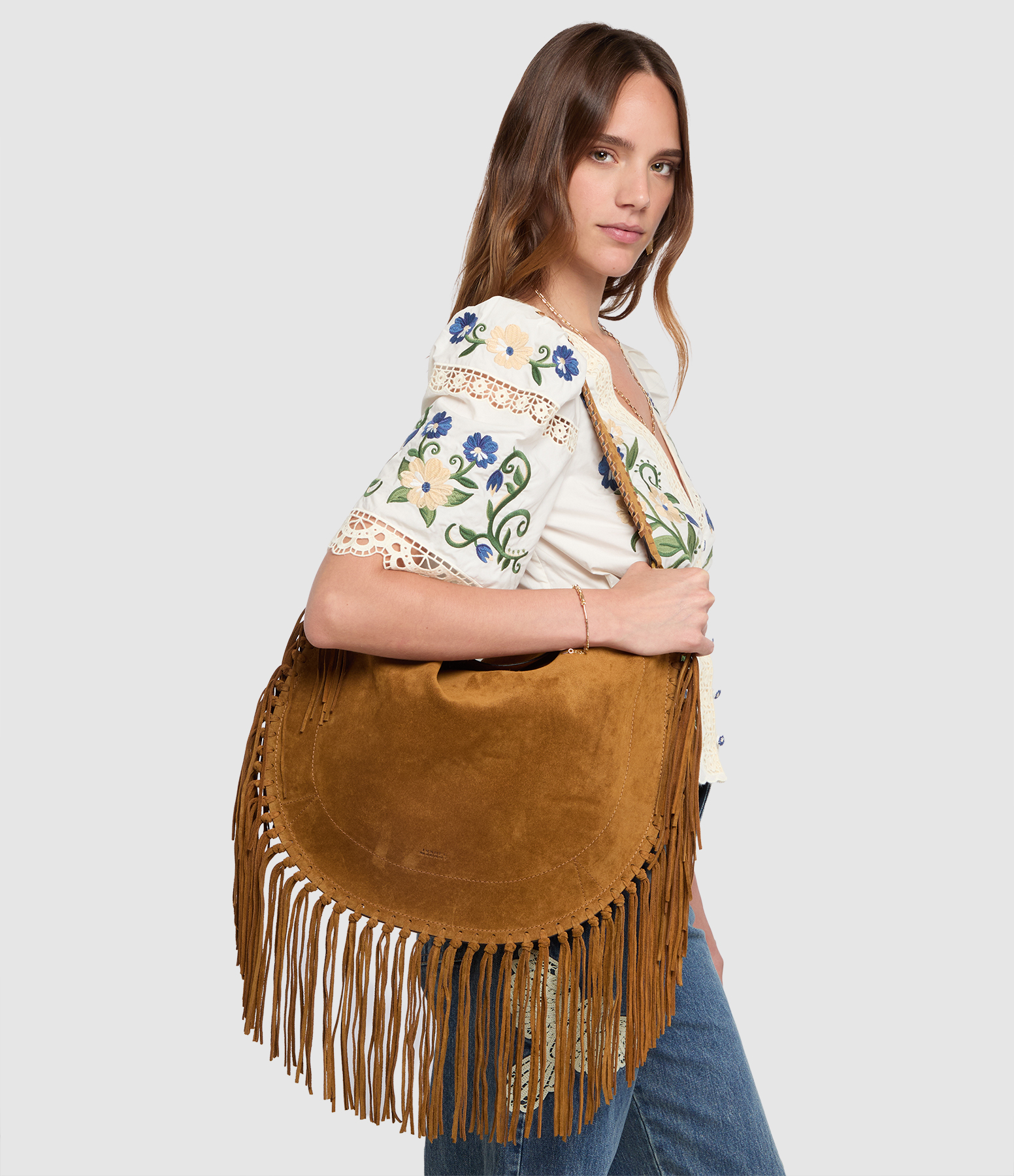 Oskan Soft Hobo Bag in Cognac