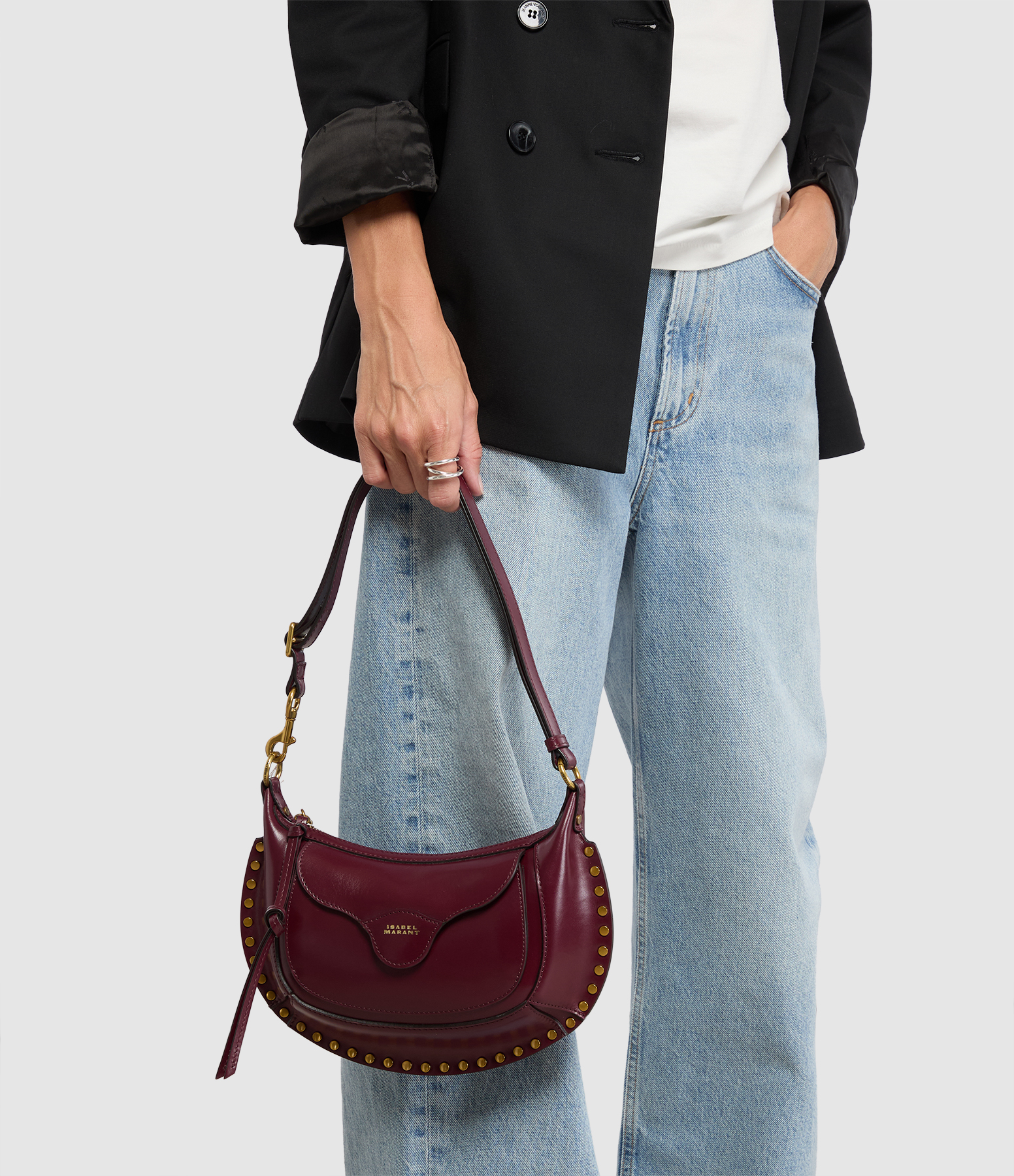 Moon Pocket Bag in Burgundy