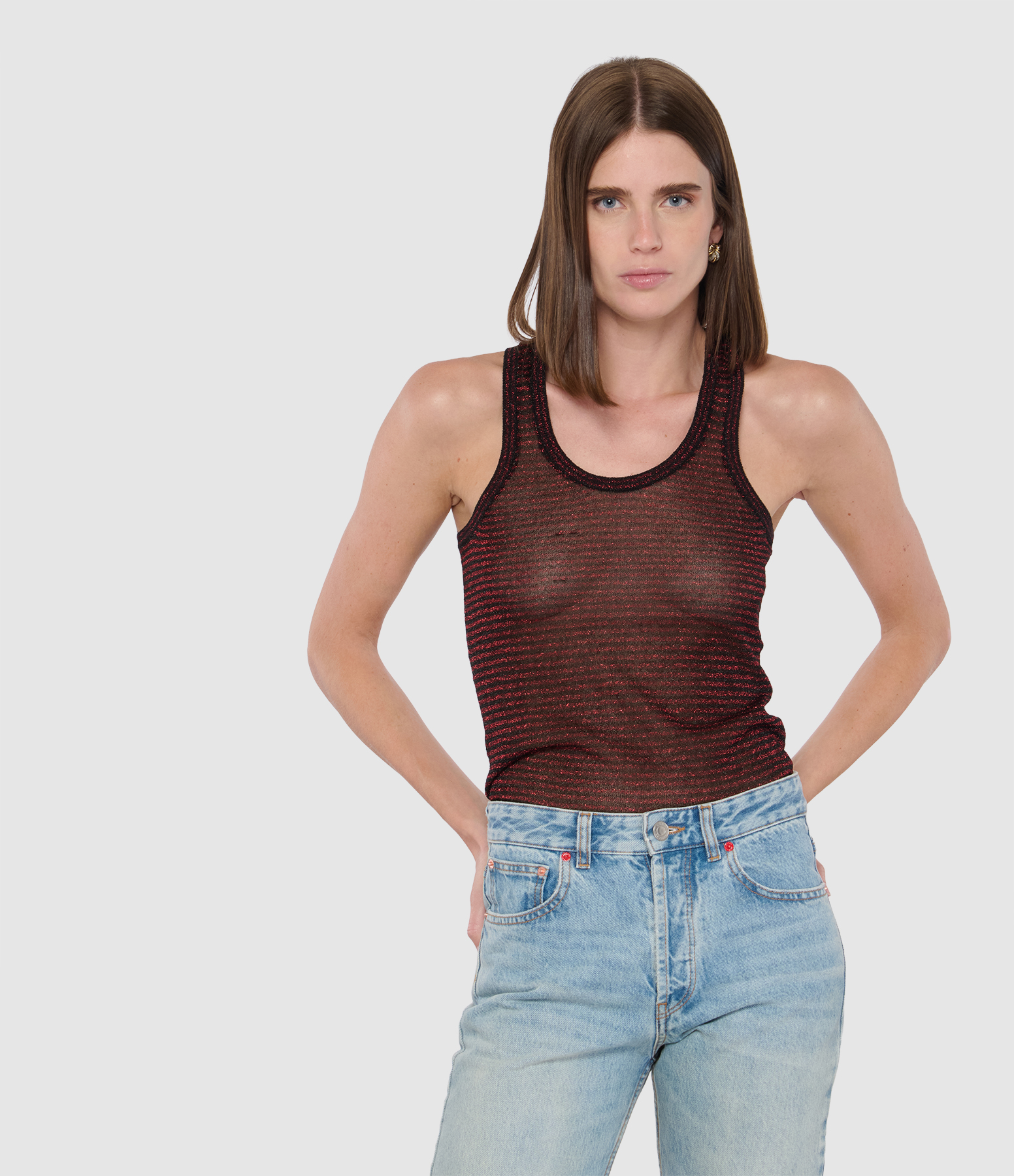Cevara Black Red Tank Top, Fashion Show