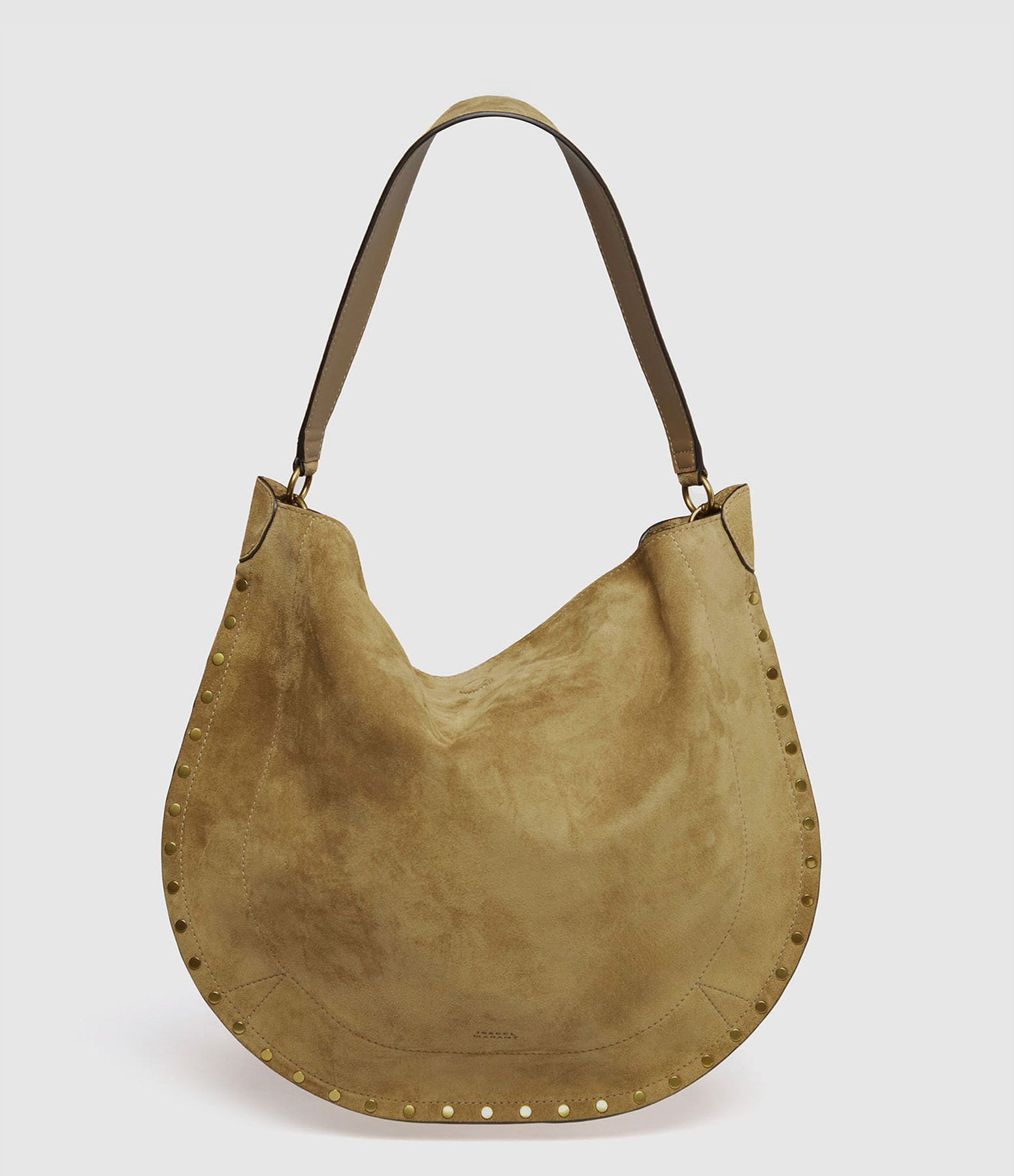 Oskan Hobo Soft Suede Leather Bag in Taupe