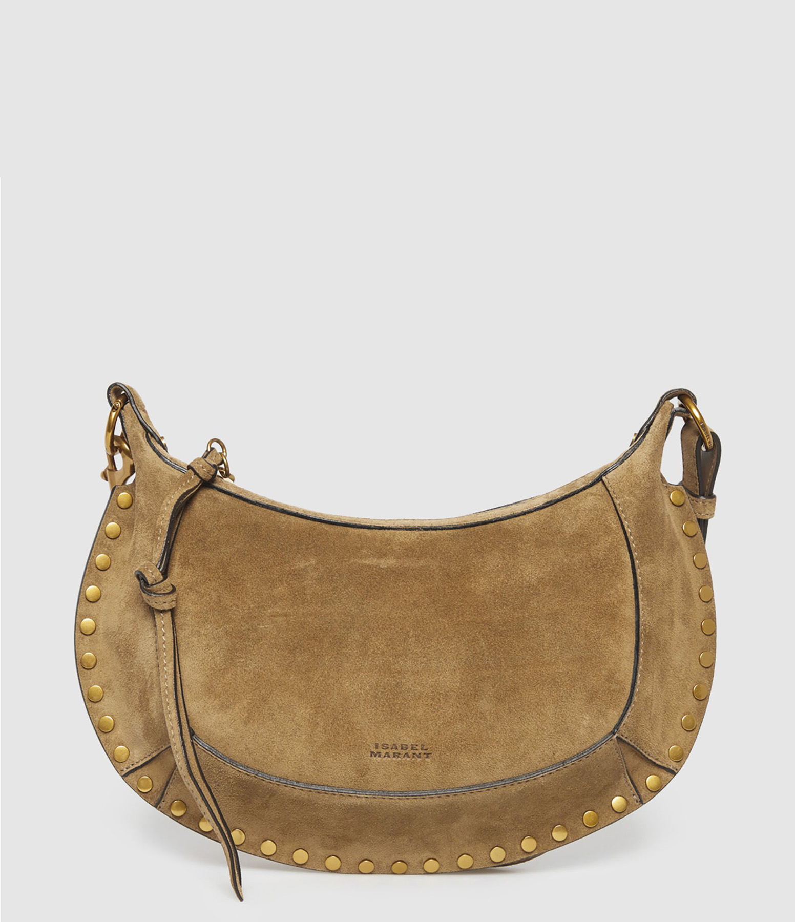 Oskan Moon Bag in Taupe Suede