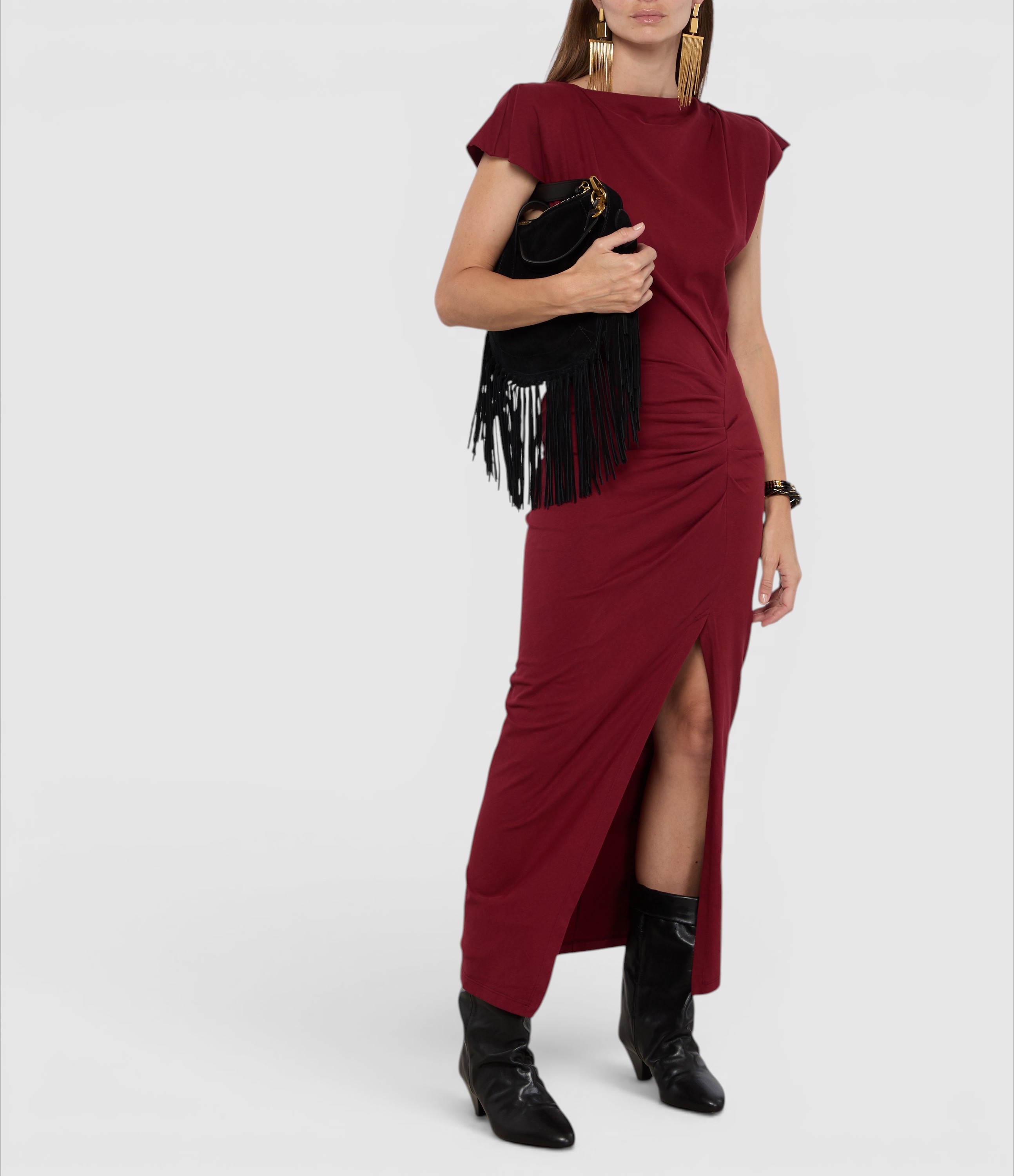 Nadela Dark Burgundy Dress, Vestiaire