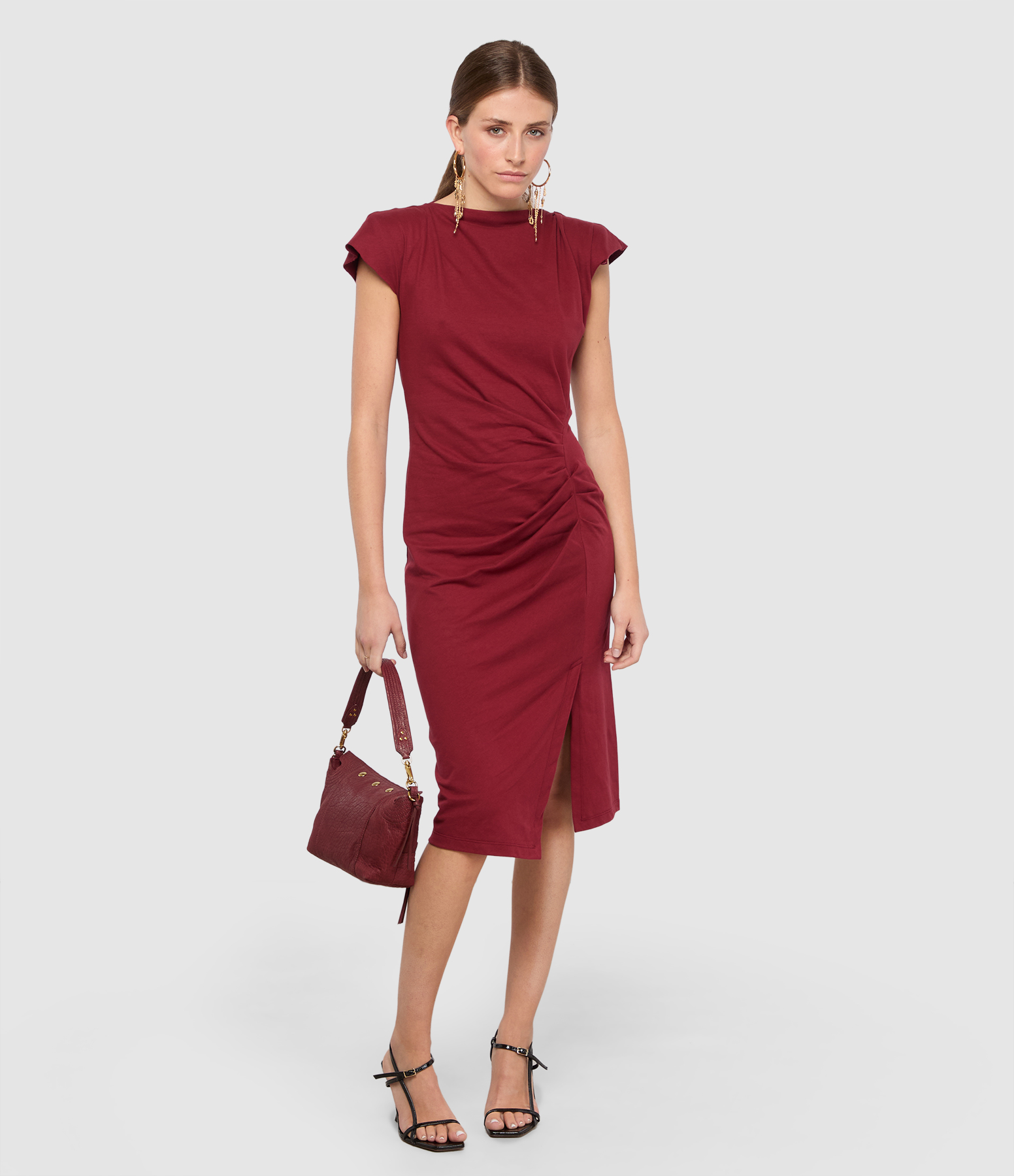 Nadeline Dark Burgundy Dress, Vestiaire