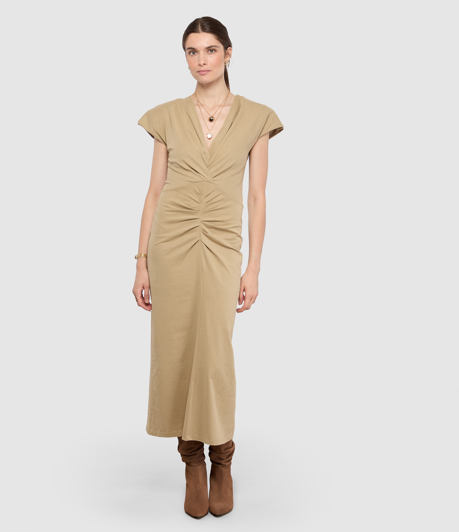 Nadra Light Bronze Dress, Vestiaire