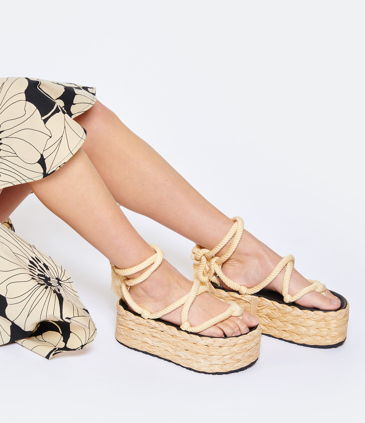 Elif Natural Cotton Sandals