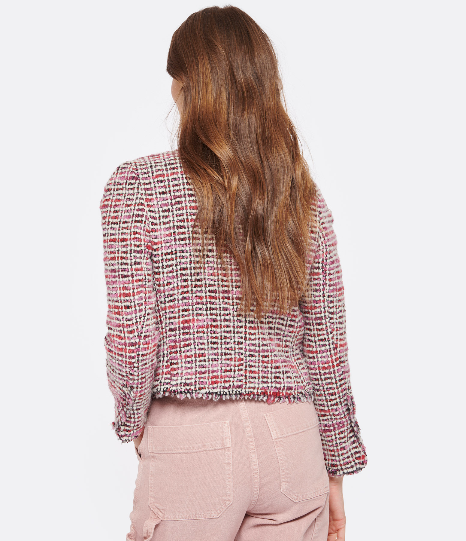 Pully Virgin Wool Jacket – Pink and Black