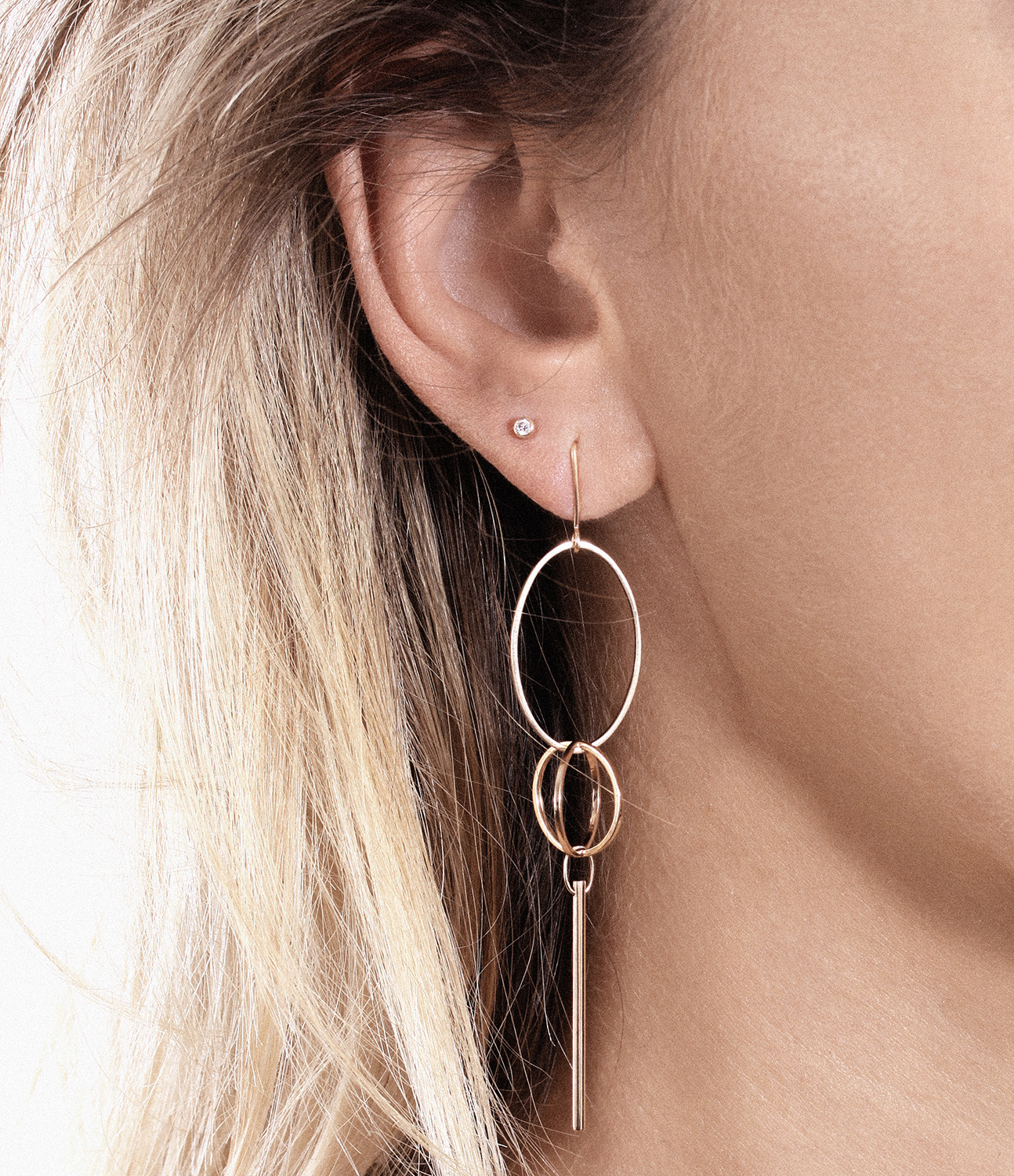 One Diamond Rose Gold Earring (sold individually)