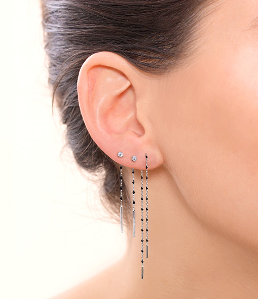 0.8 Mini Gold Resin Diamond Back Earring (sold individually)