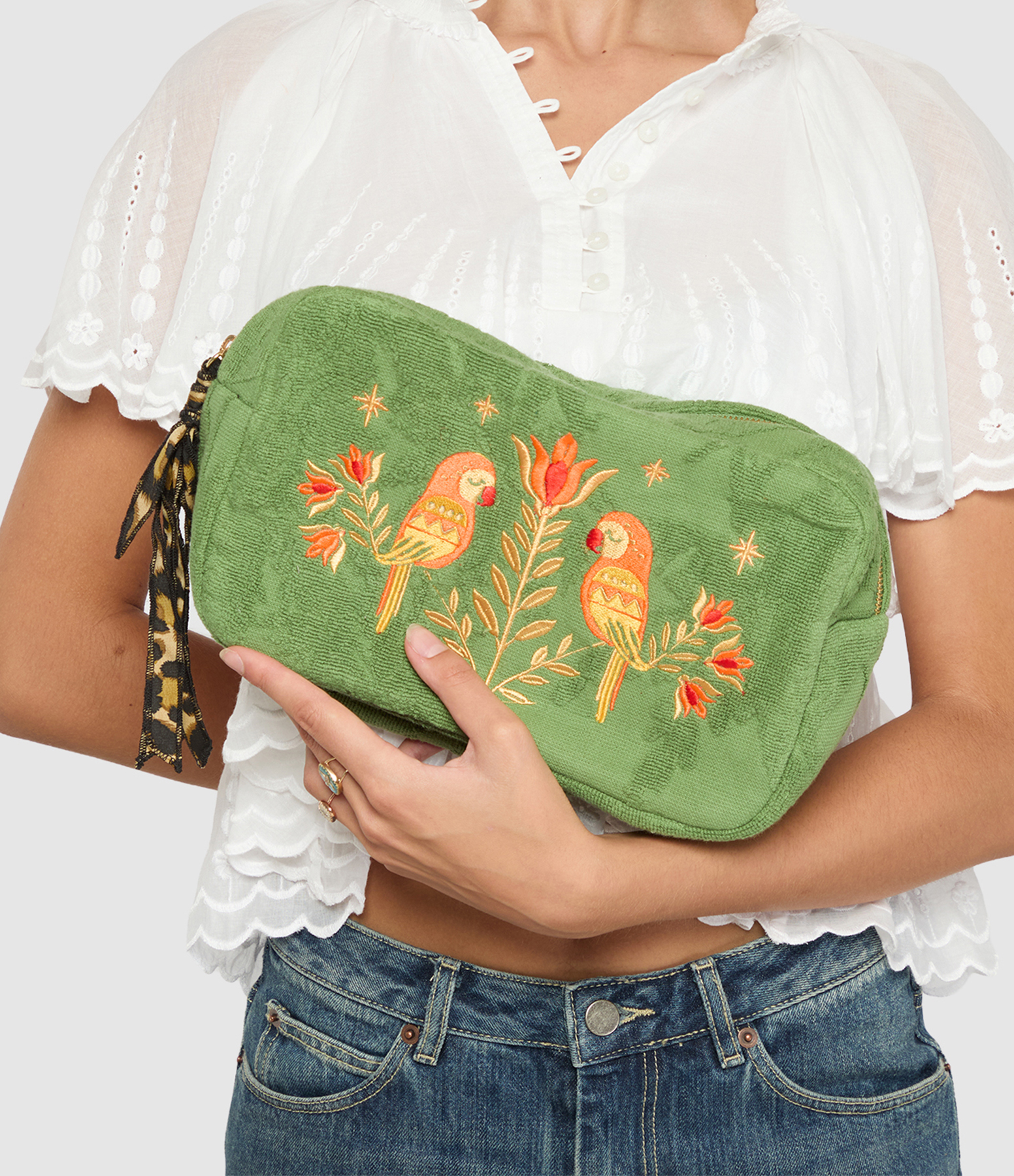 Coco Call Green Medium Clutch Bag