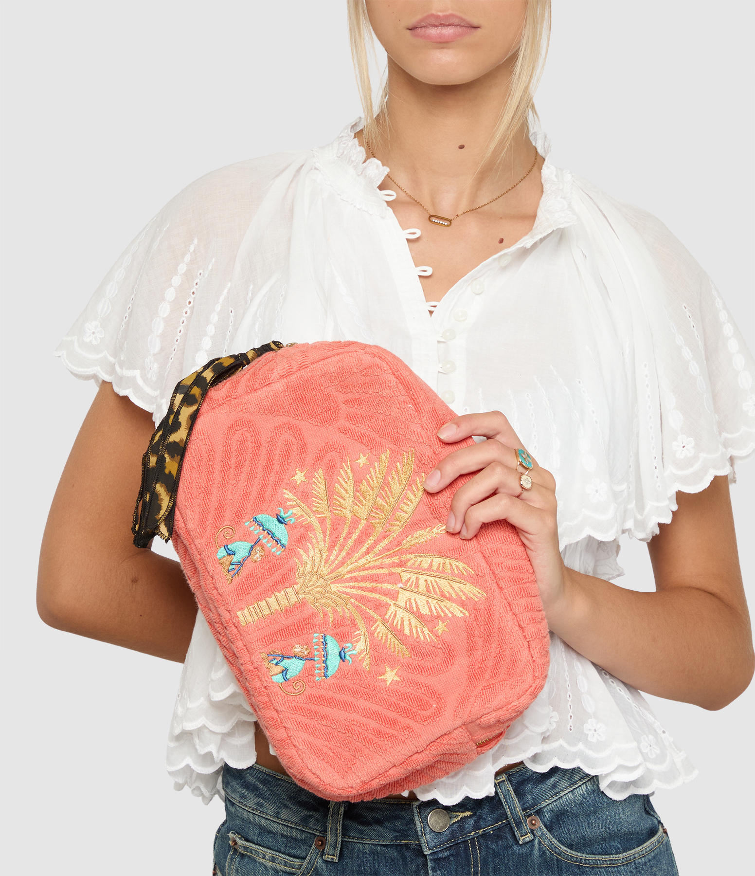 Safari Dreams Coral Medium Clutch Bag