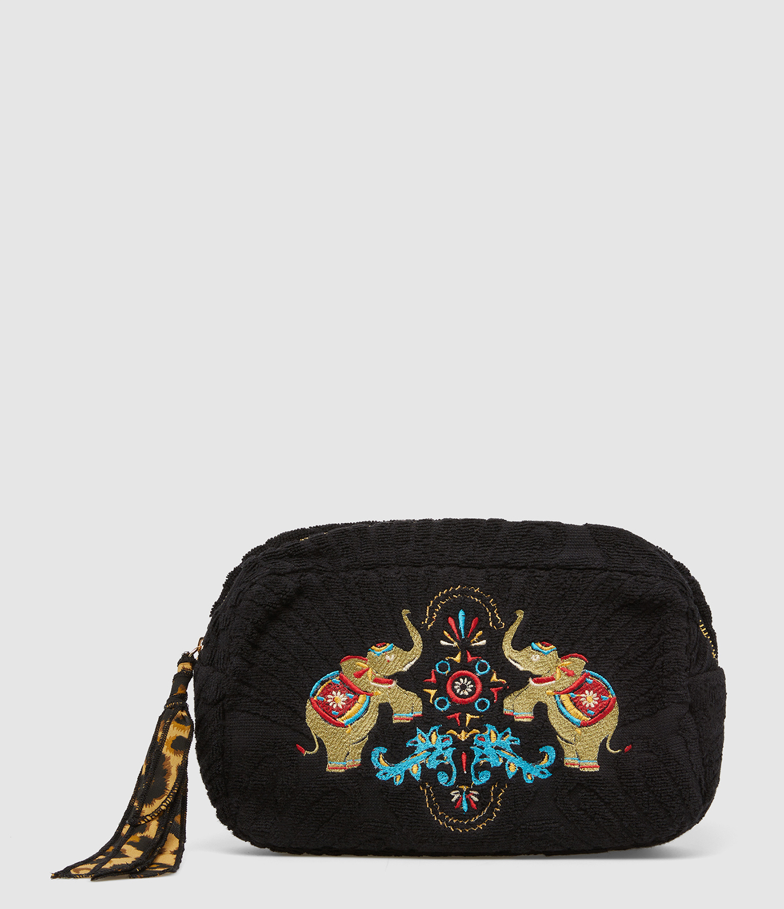 Mandala Bloom Black Small Clutch Bag