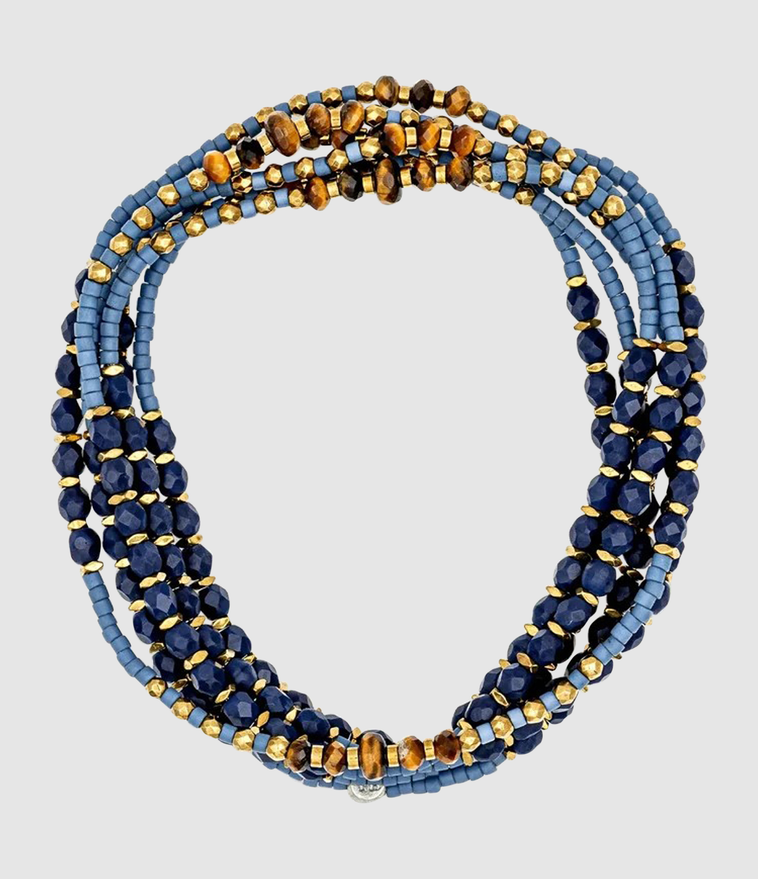 Collier Et Bracelet 6 Tours Intuition Bleu