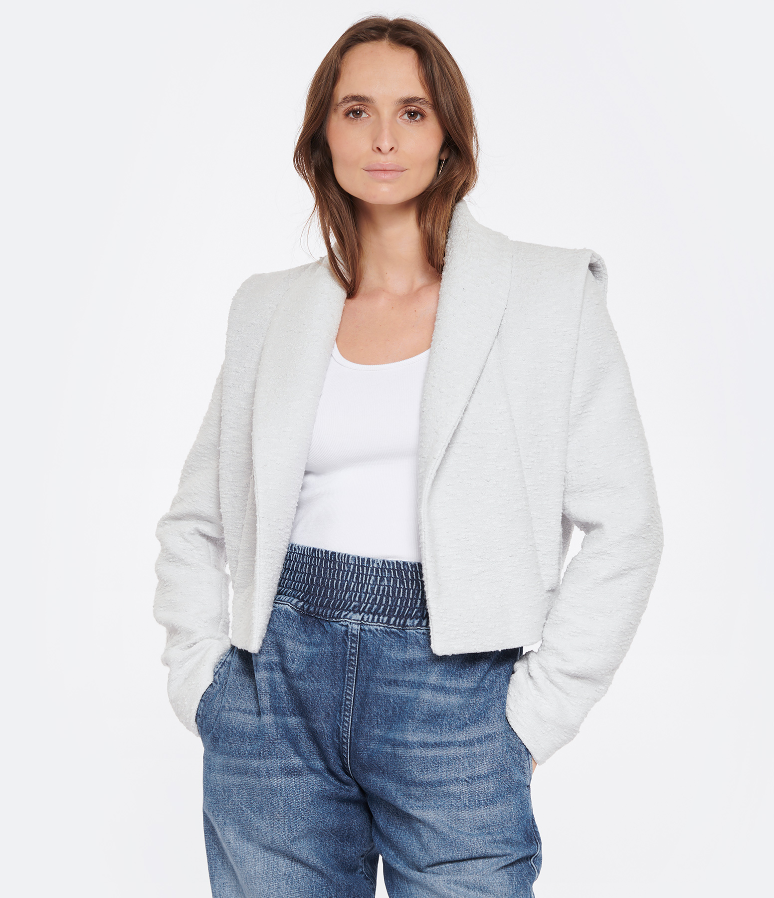 Oceana Light Grey Cotton Jacket
