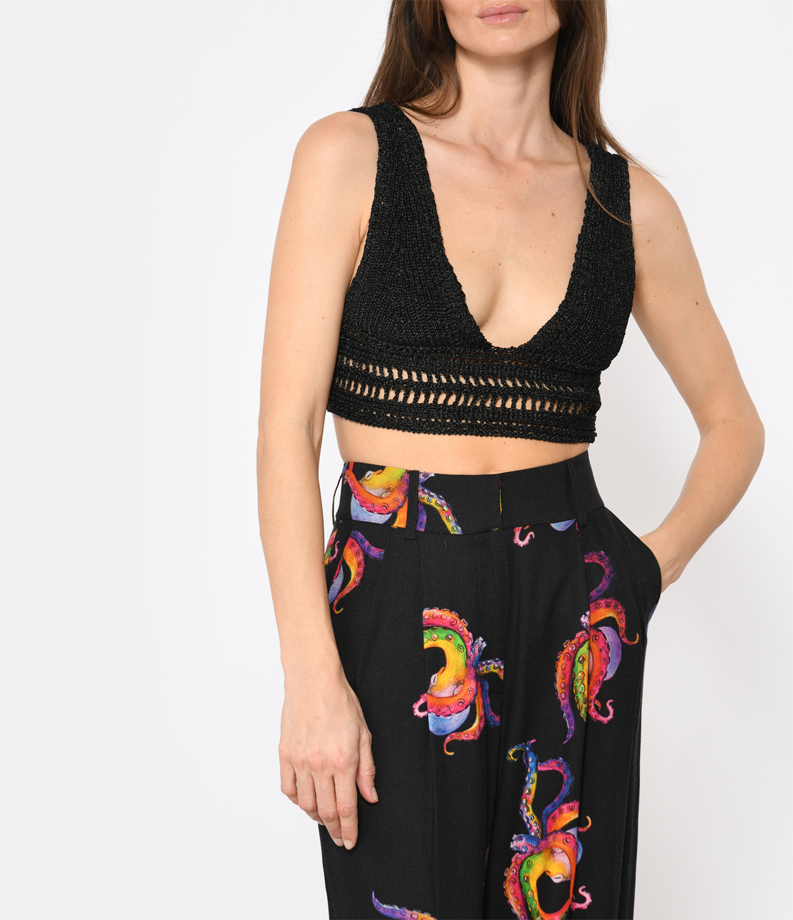 Wolfie Black Wolfie Knit Bra Top