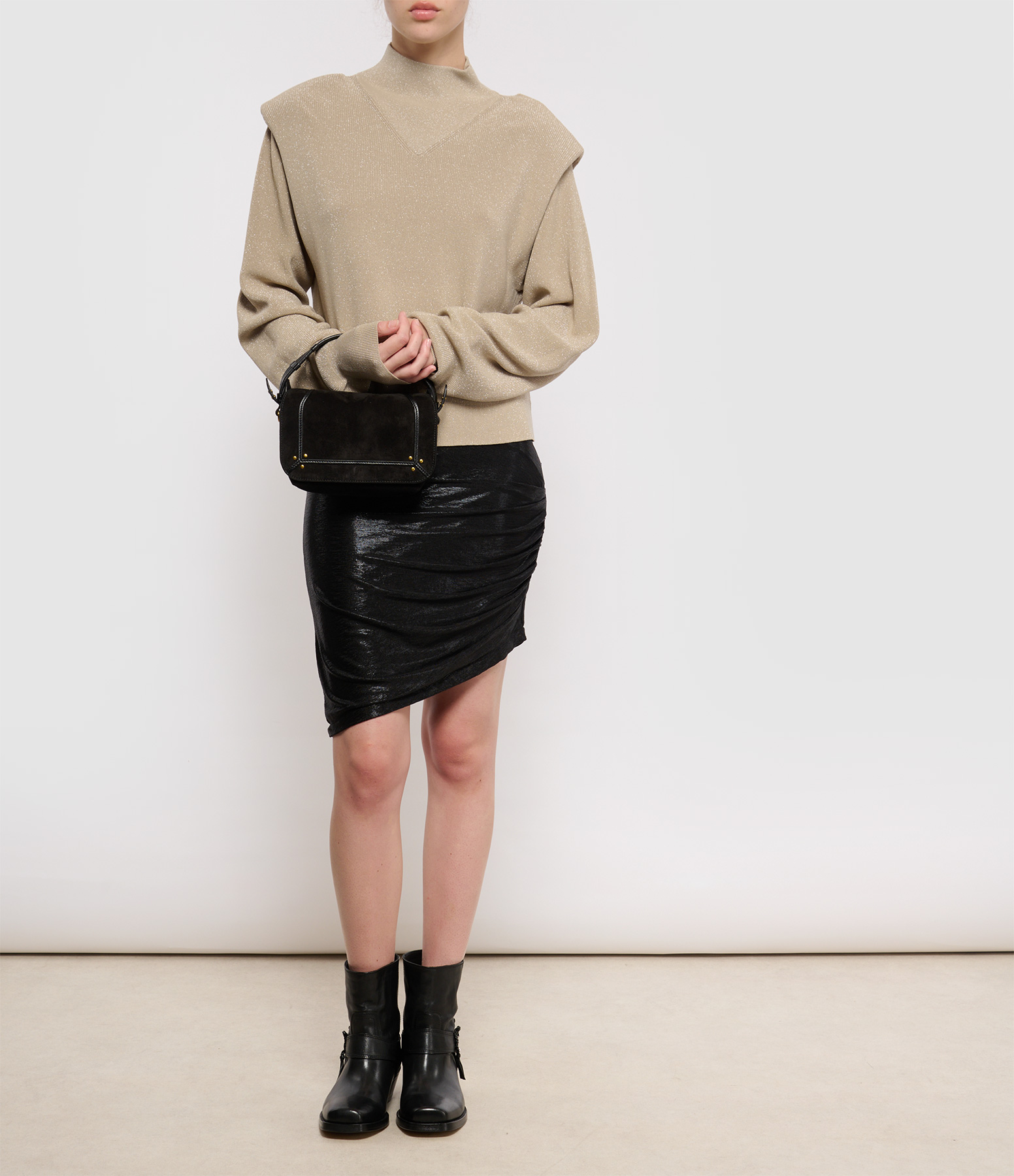 Ophine Black Lurex Skirt