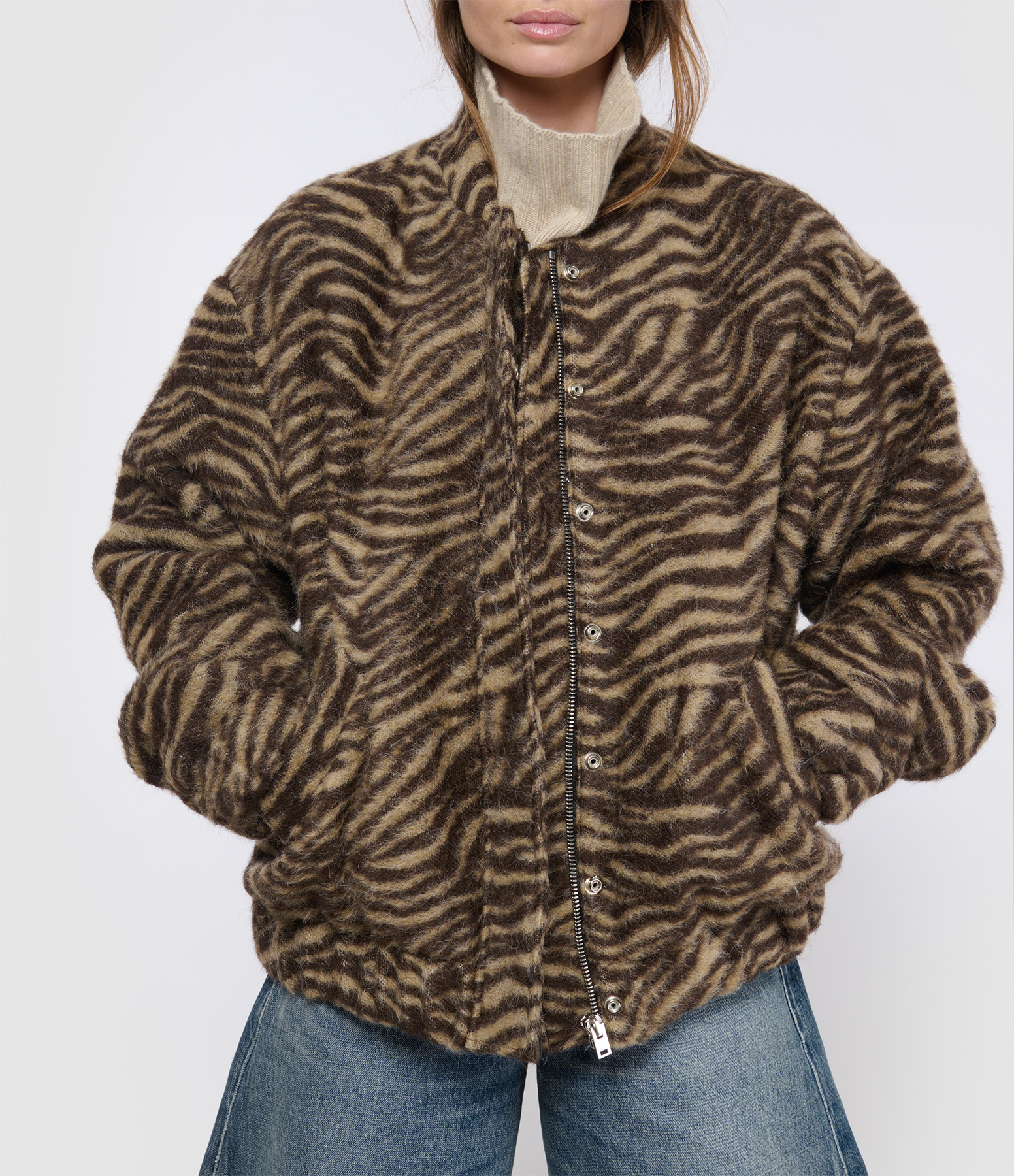 Louane Mixed Brown Coat