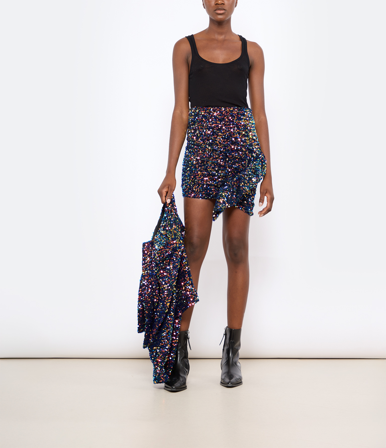 Dasia Shiny Blue Multicoloured Skirt