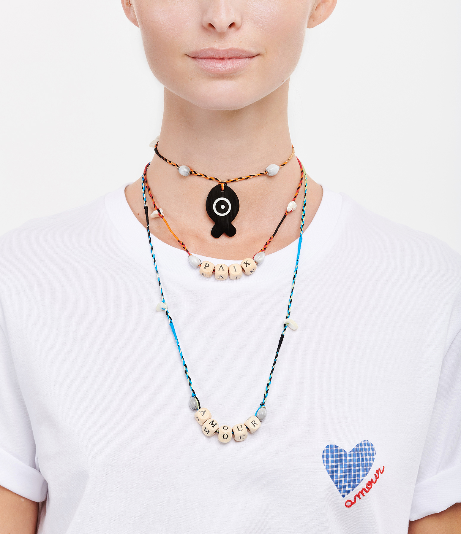Orange and Black Peace Necklace