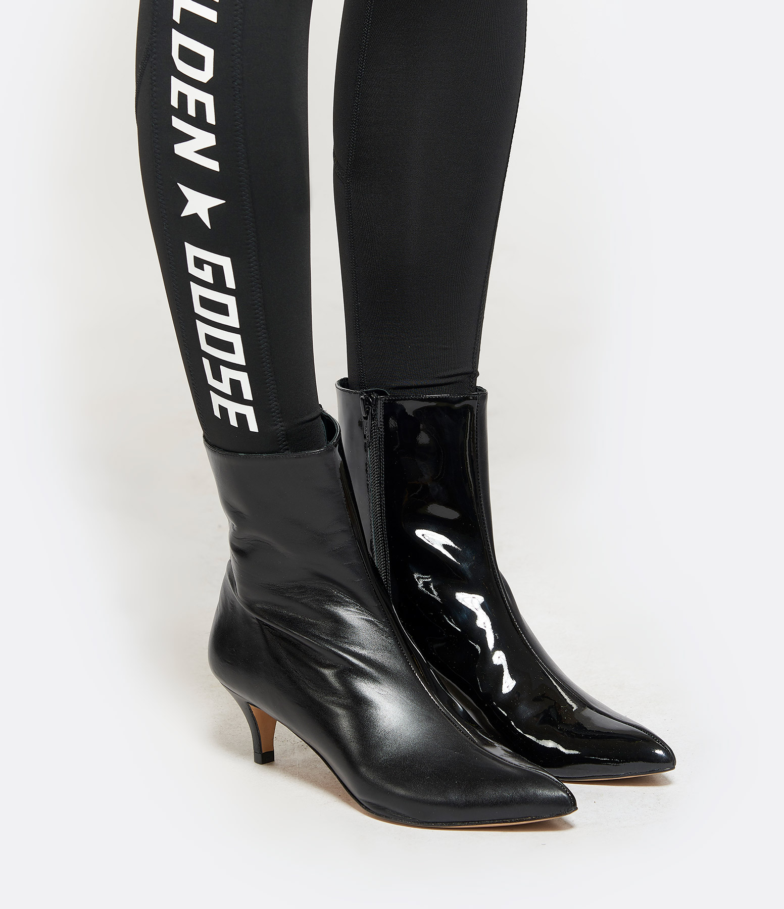 8 Caviar Two-Tone Ankle Boots