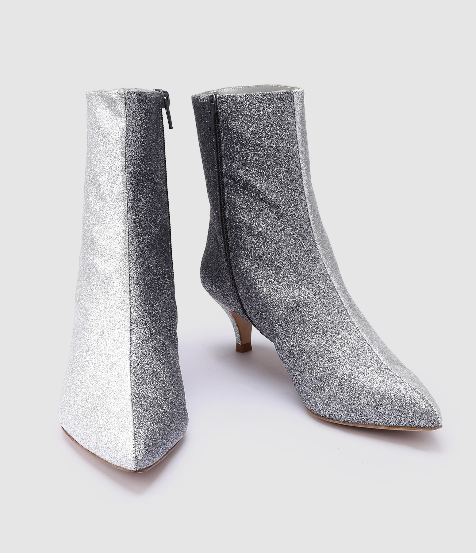Two-tone ankle boots with 8 sequins – Oyster