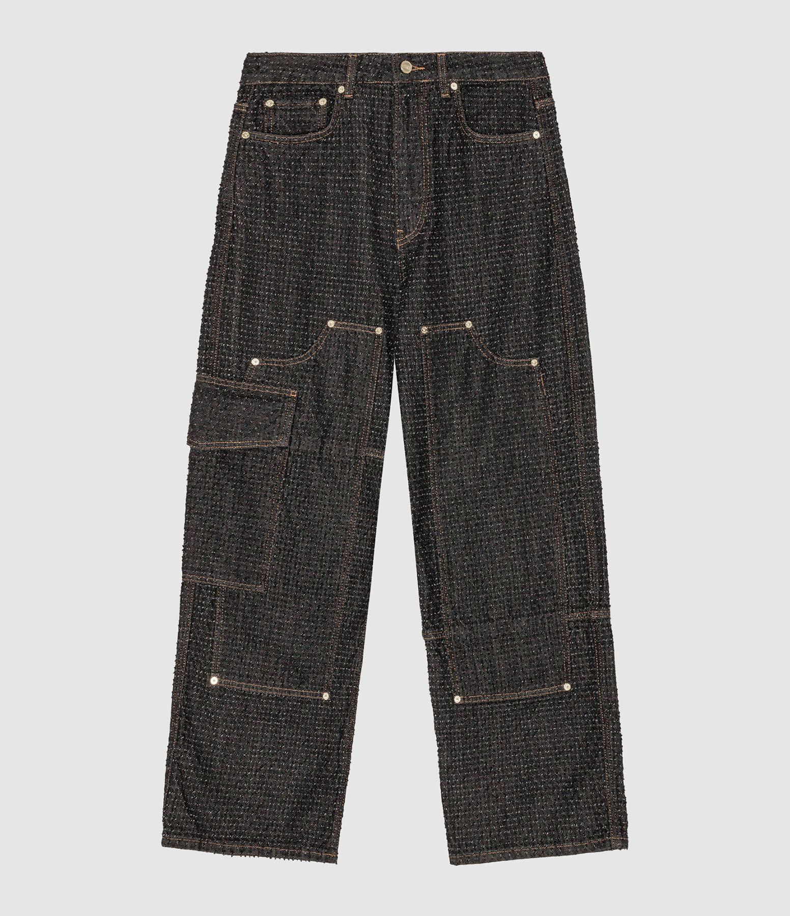 Jean Fluffy Denim Carpenter Jeans – Black