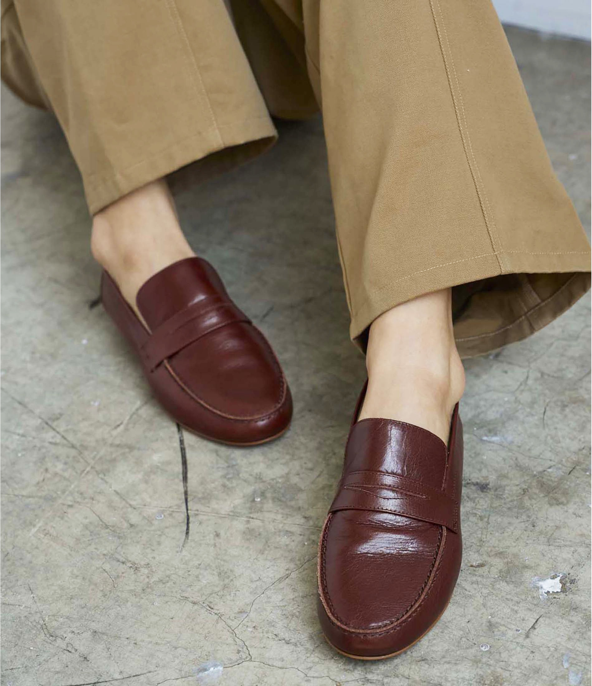 Bright Burgundy Penny Loafers