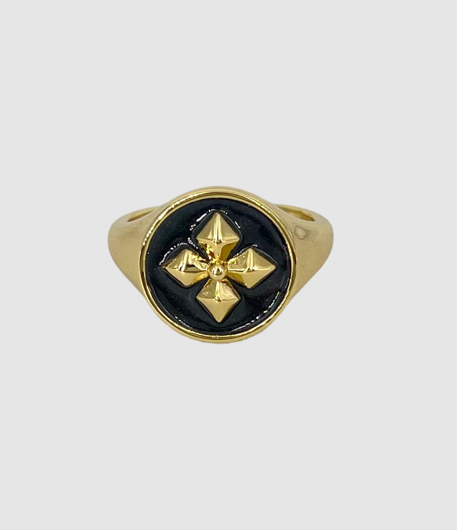 Janis Black Lacquered Signet Ring