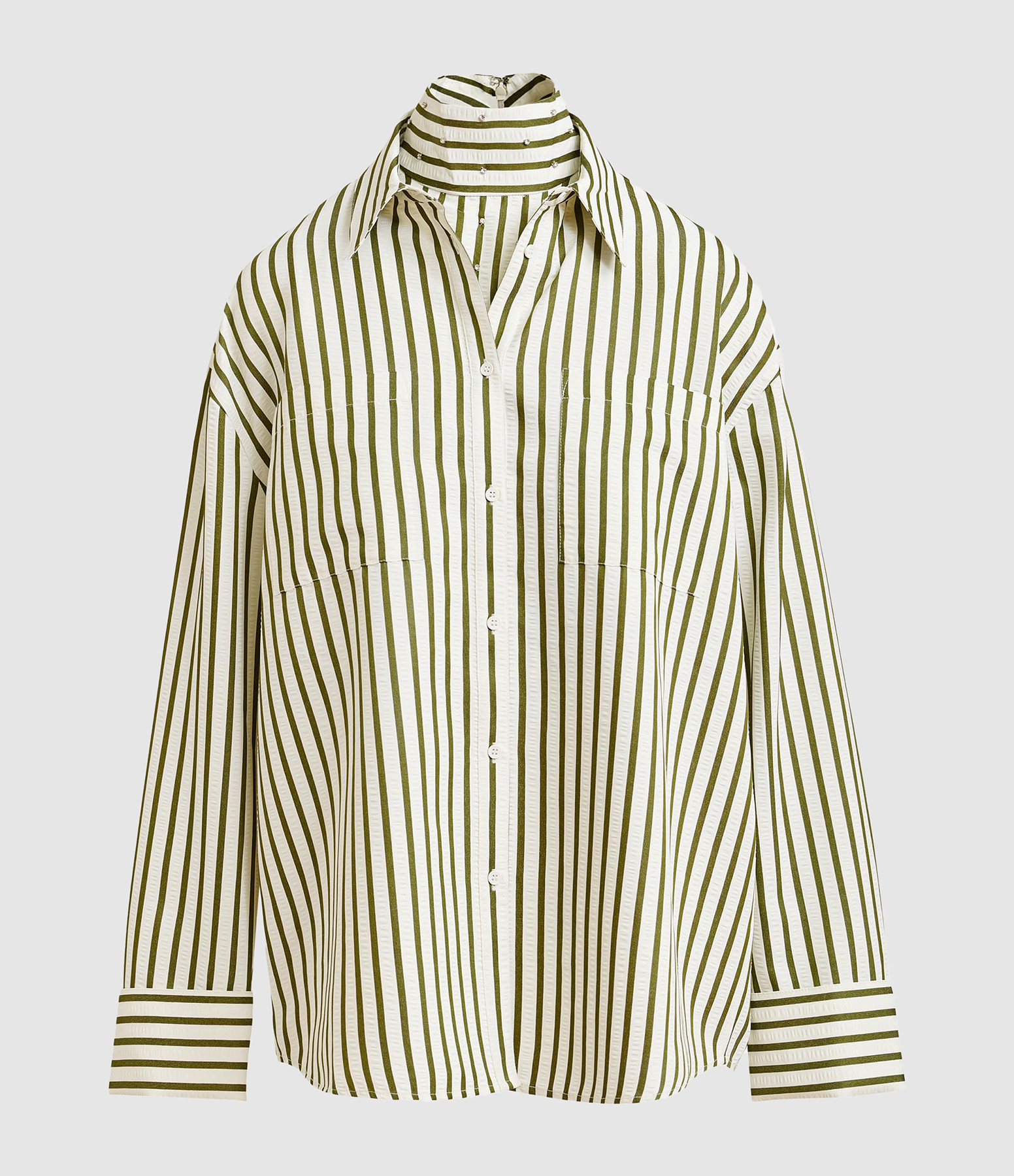 Janna Green and White Shirt