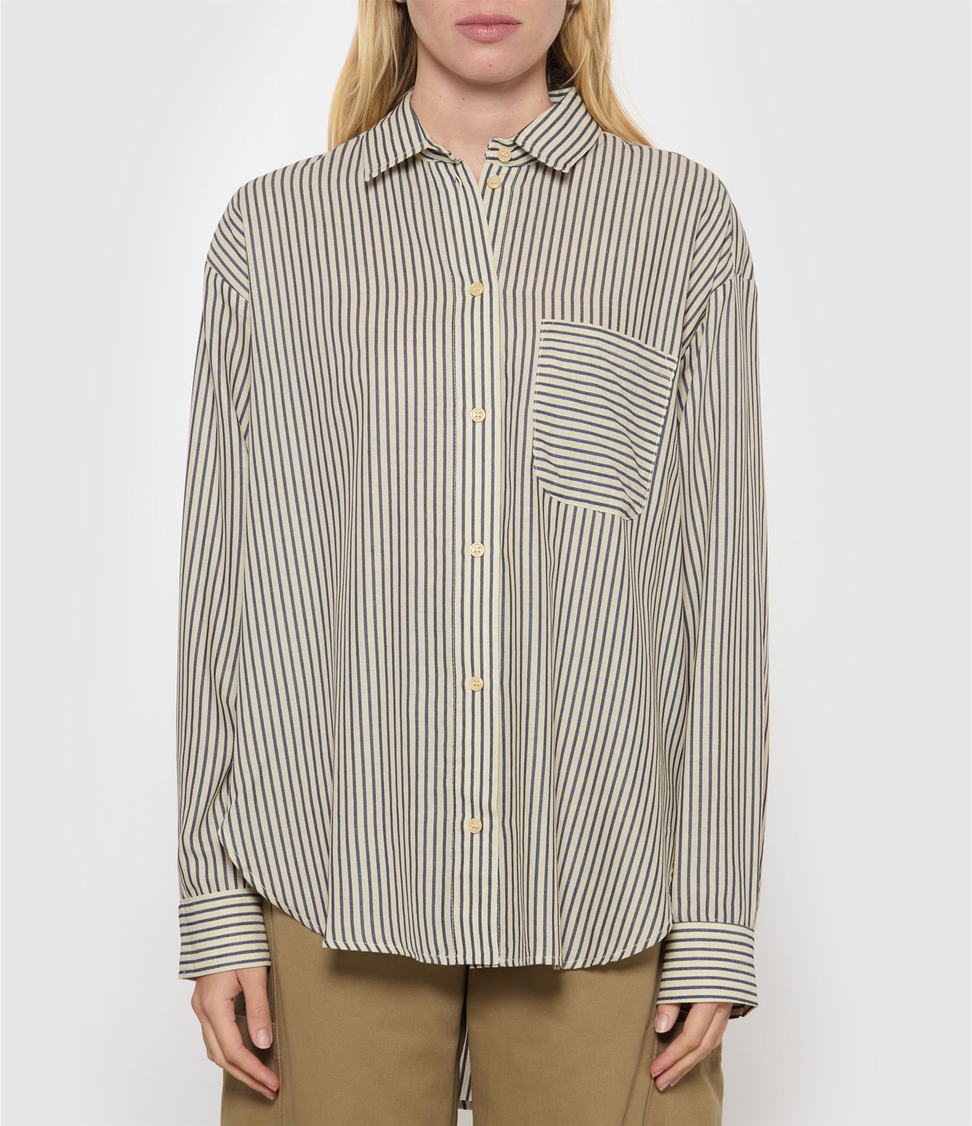 The Stripe Essential Shirt in Stone Blue