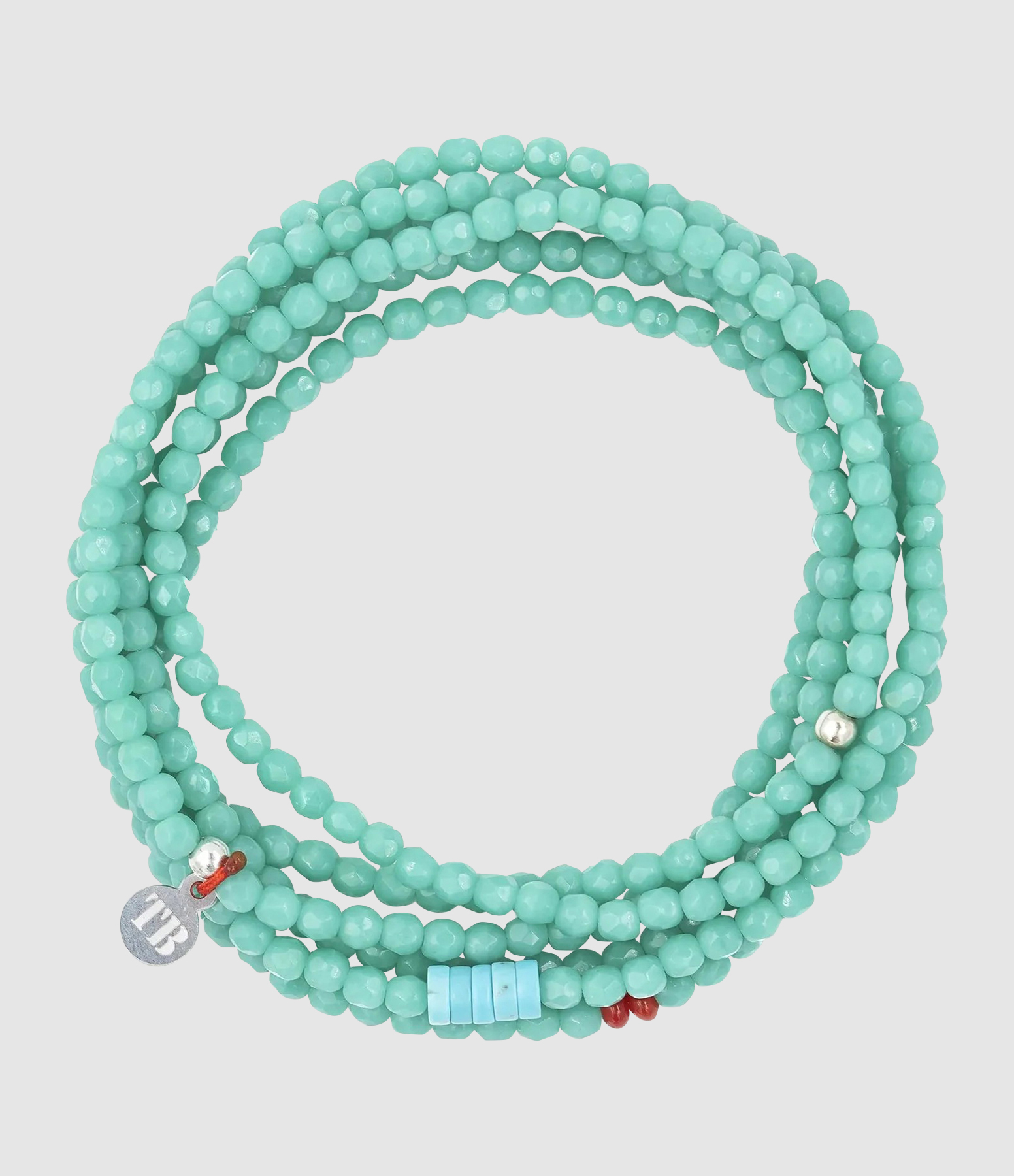 Joanna Turquoise 6-strand Necklace and Bracelet, 103 cm