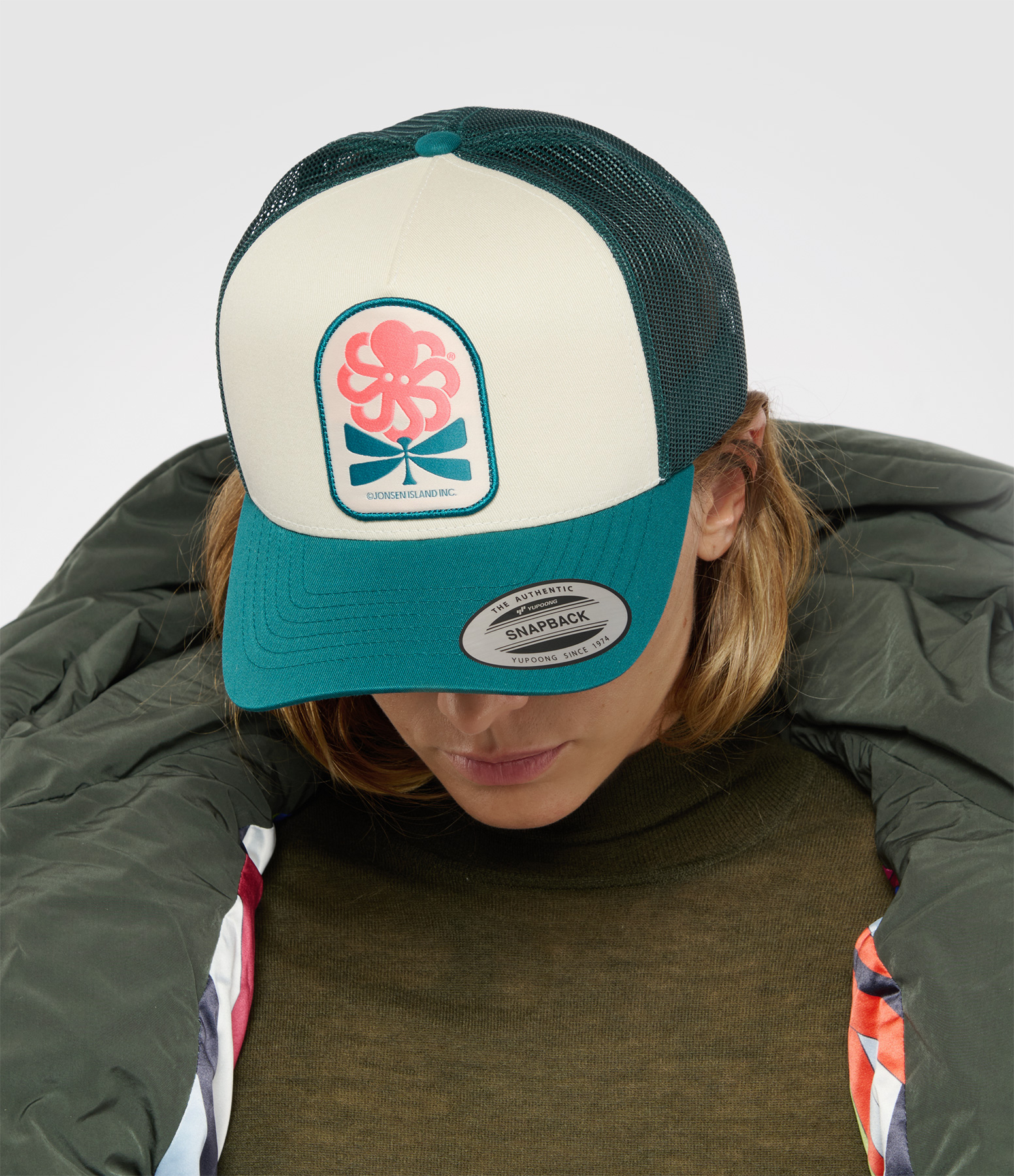 Flower Love Green Cap