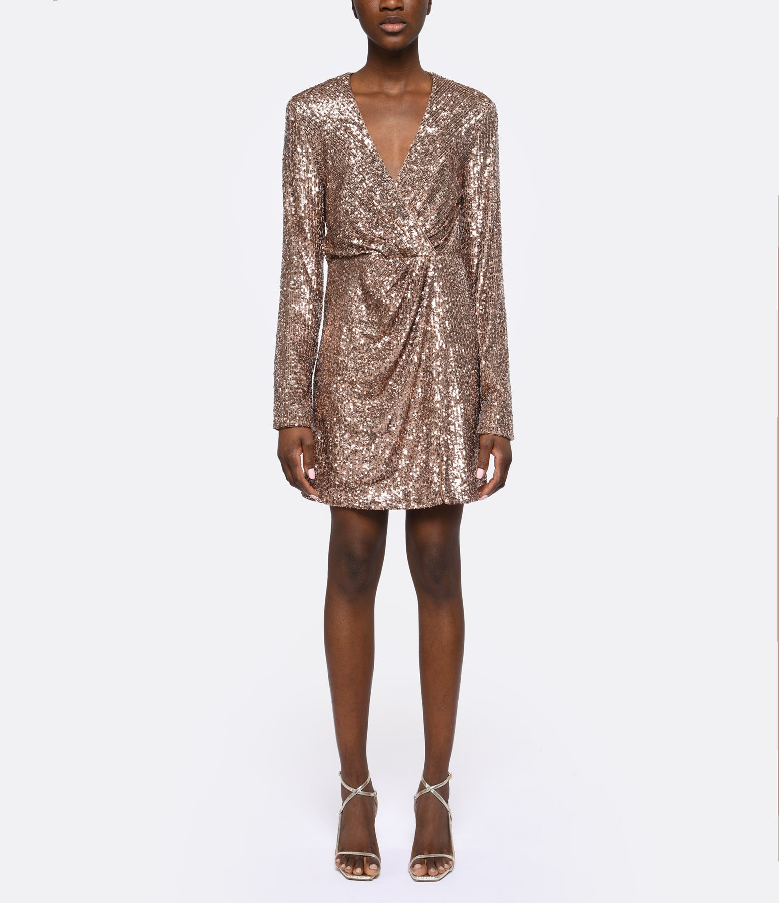 Monty Sequin Blazer Dress in Latte