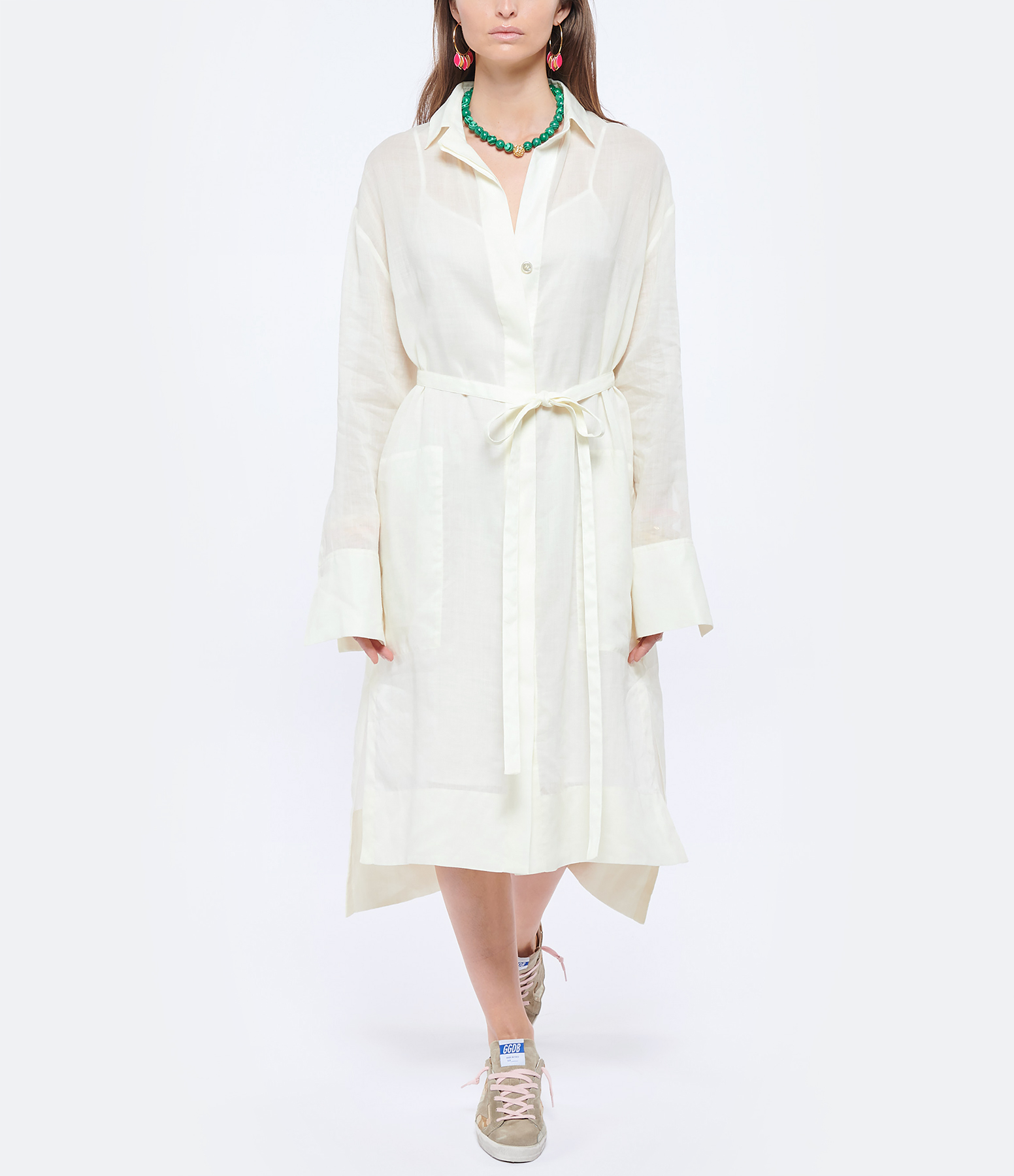 Darja Ramie Voile Dress in Ochre