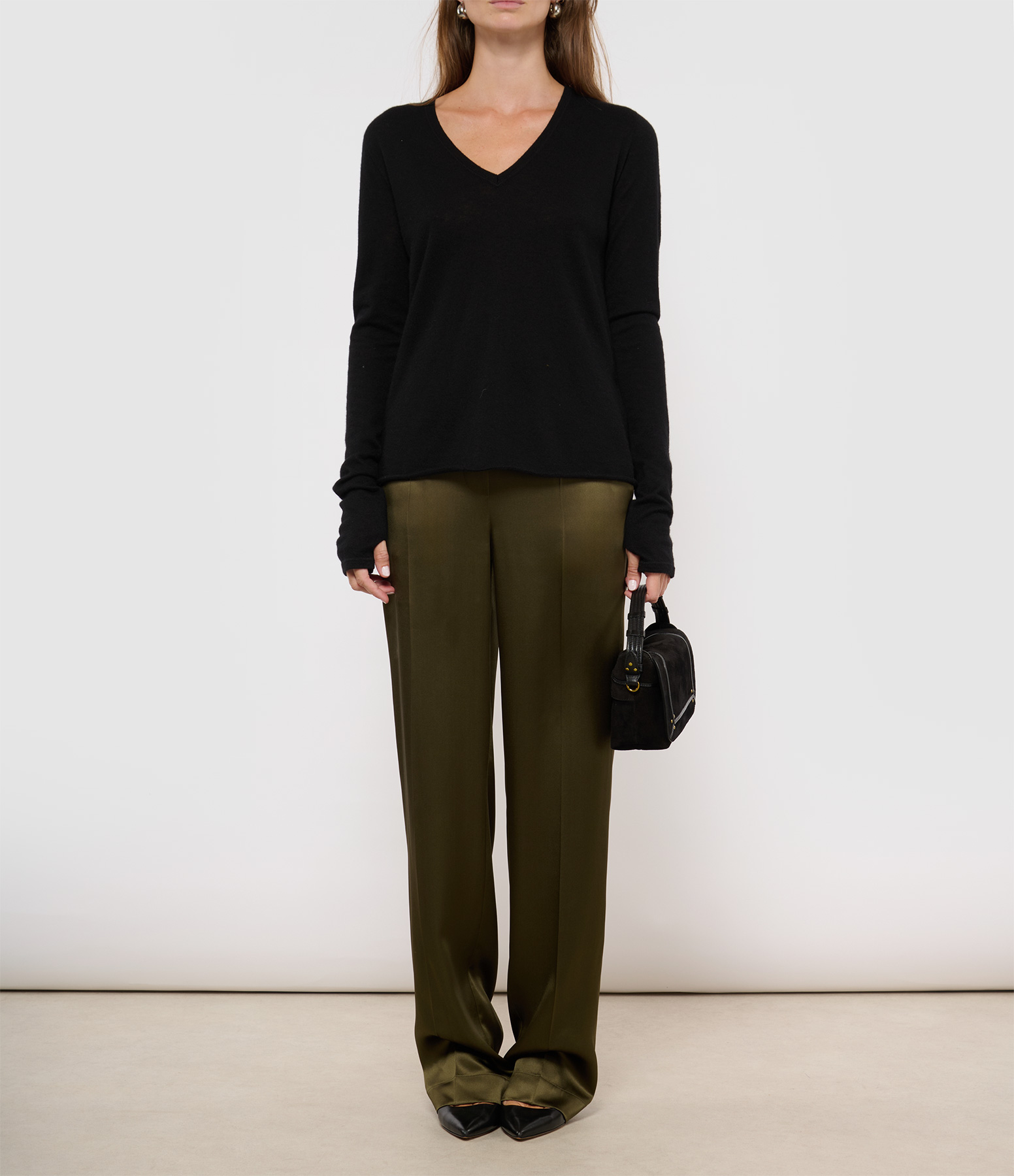 Tova Silk Trousers in Hass Avocado