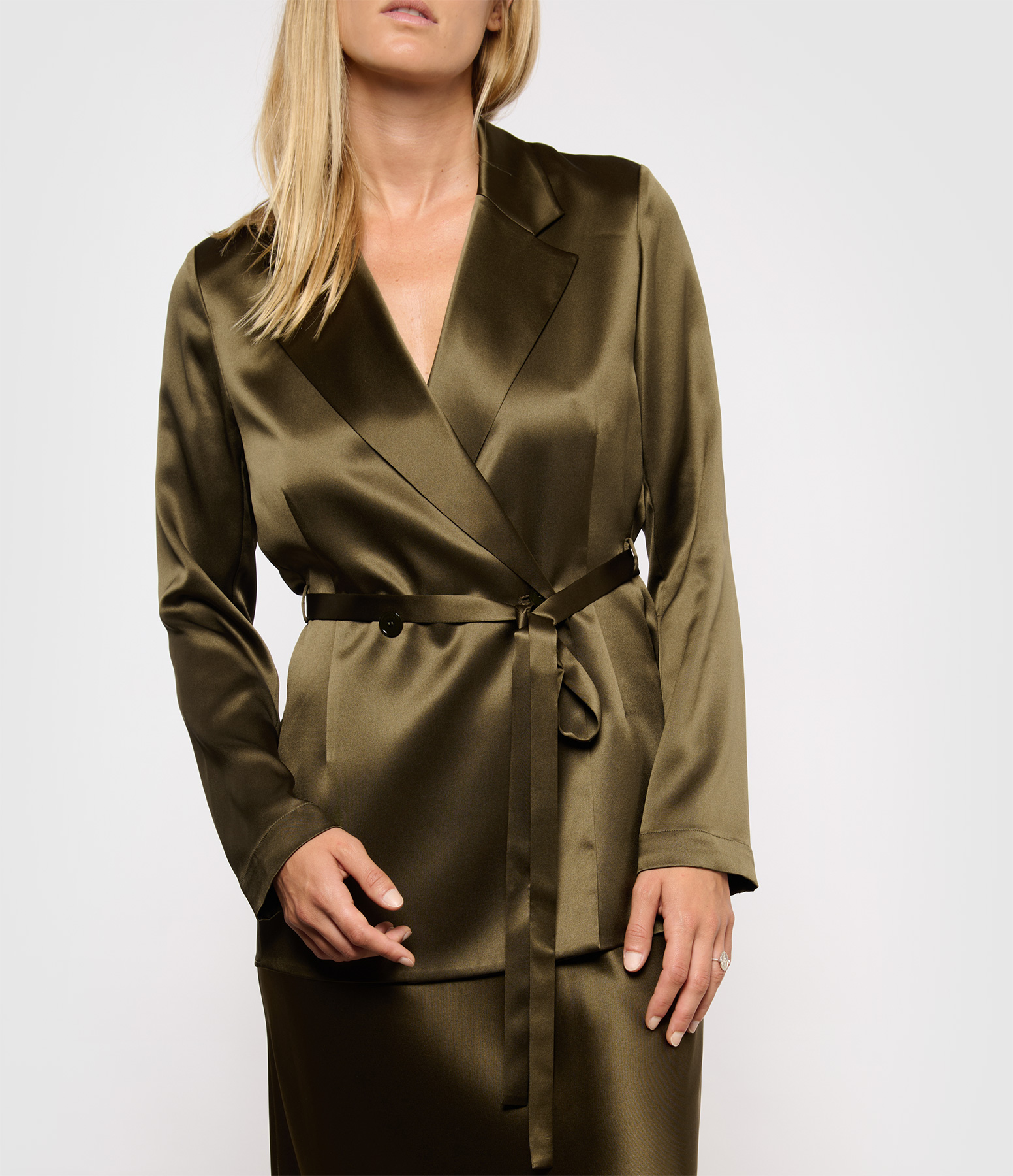 Joubert Silk Blazer in Hass Avocado