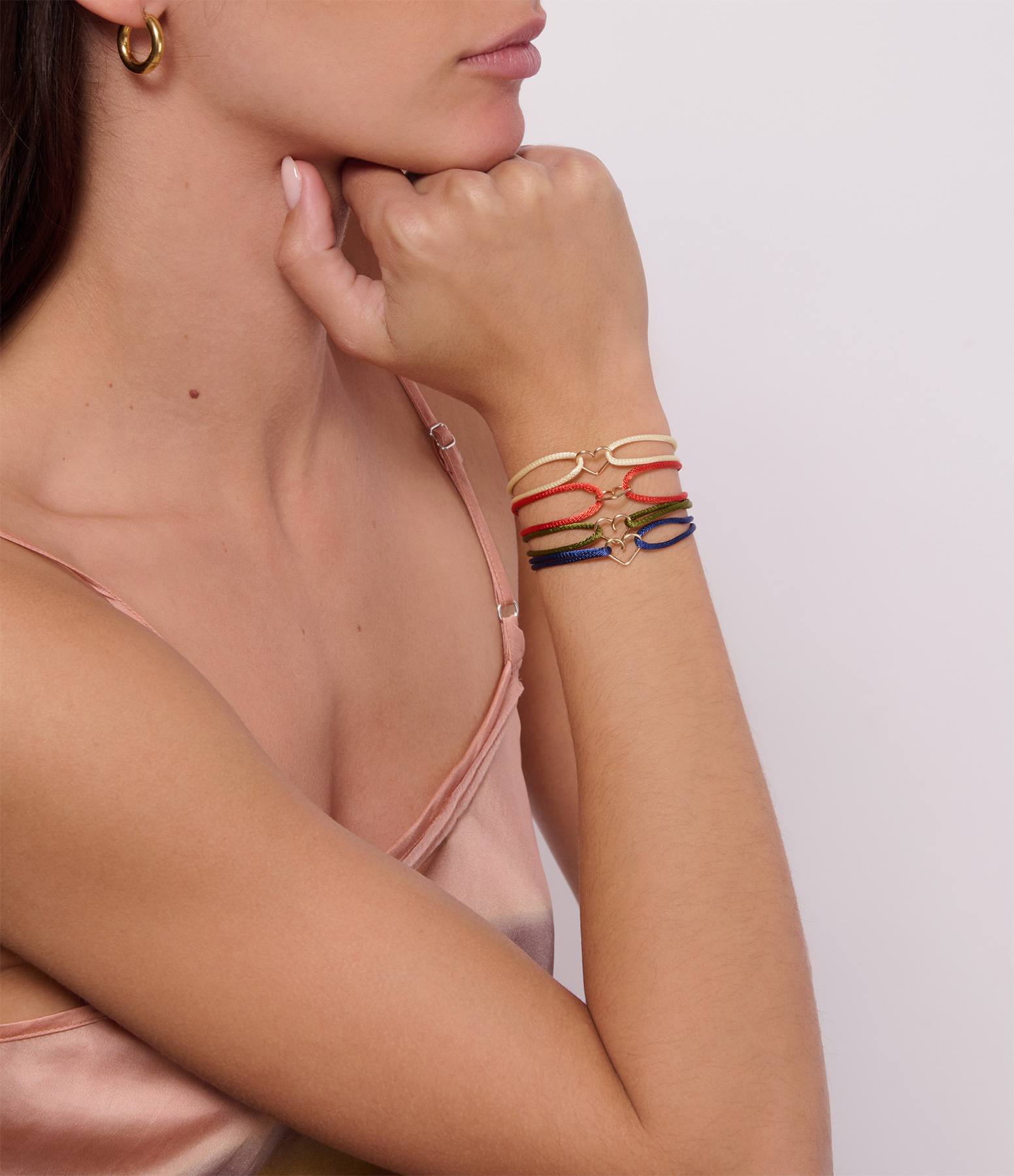 Gold-Filled Mini Heart Cord Bracelet