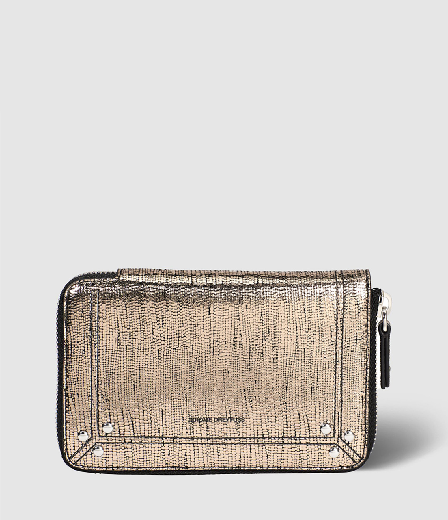Julien Champagne-Coloured Metallic Leather Wallet