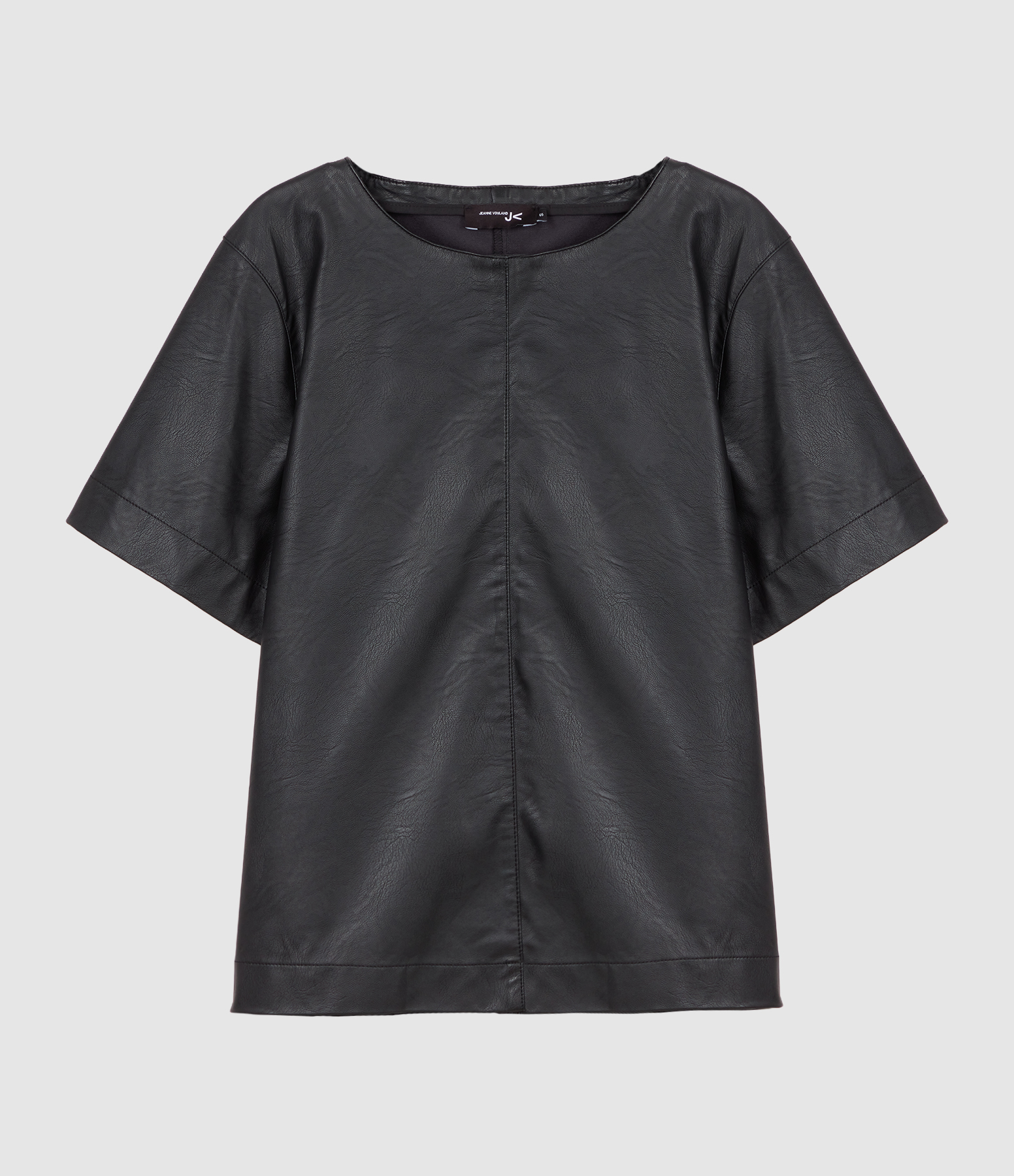 Romy Black Faux Leather Top
