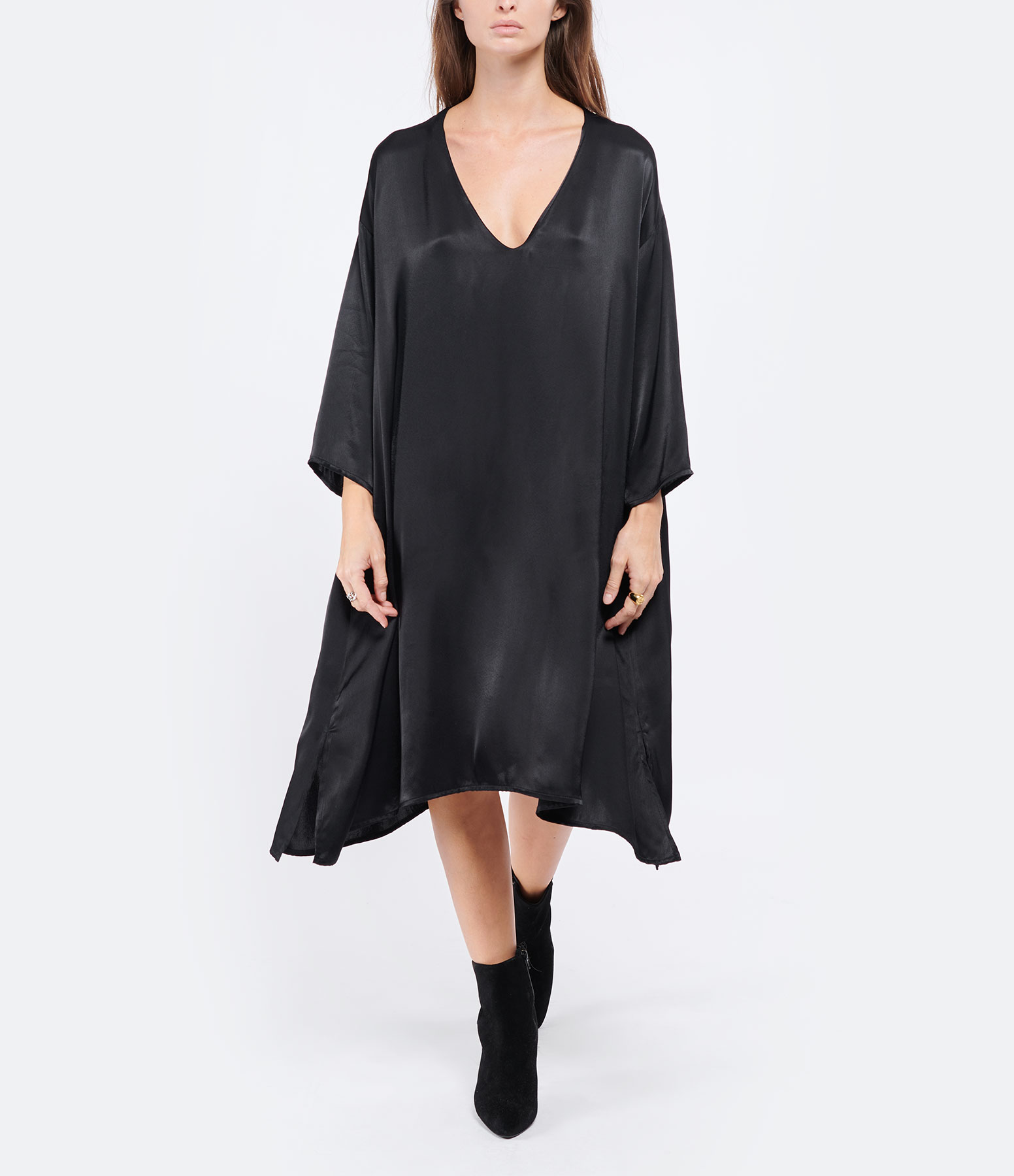 Gawen V Black Satin Dress